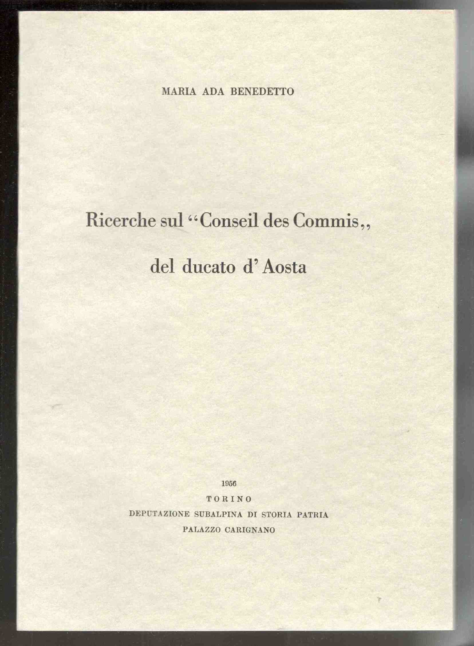 Ricerche sul 'Conseil des Commis' del ducato d'Aosta