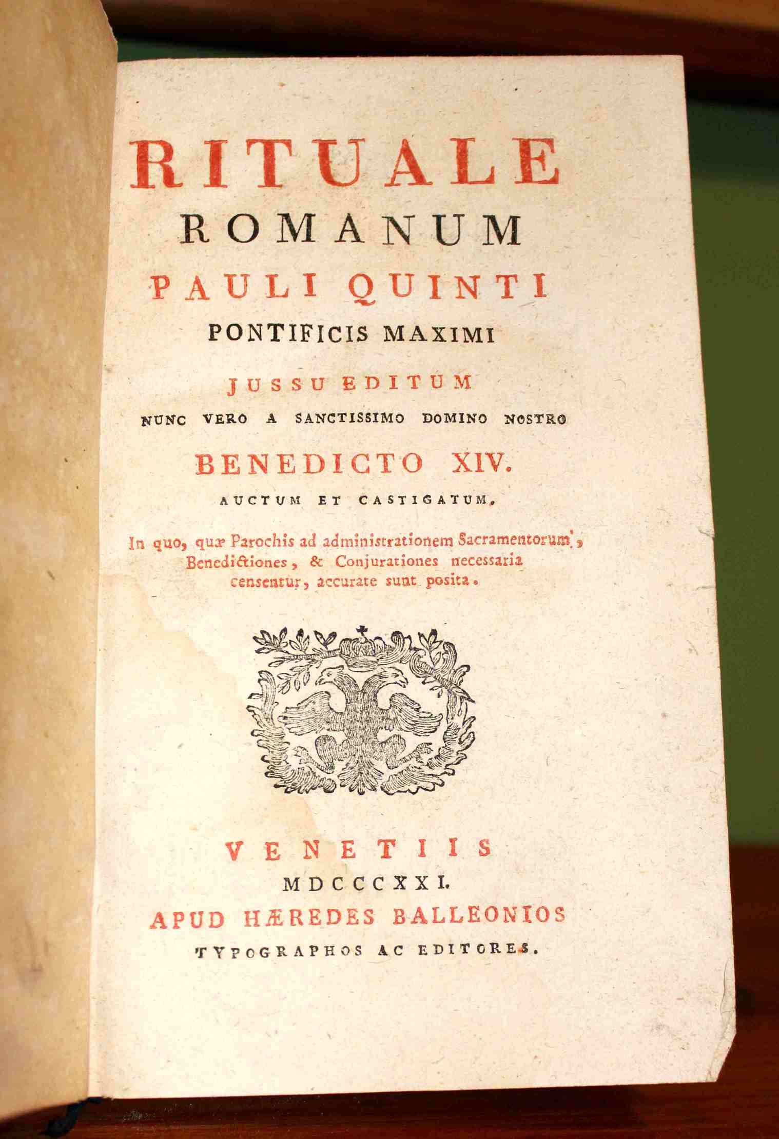 Rituale Romanum Pauli Quinti Pontificis Maximi jussu editum. Nunc verò …