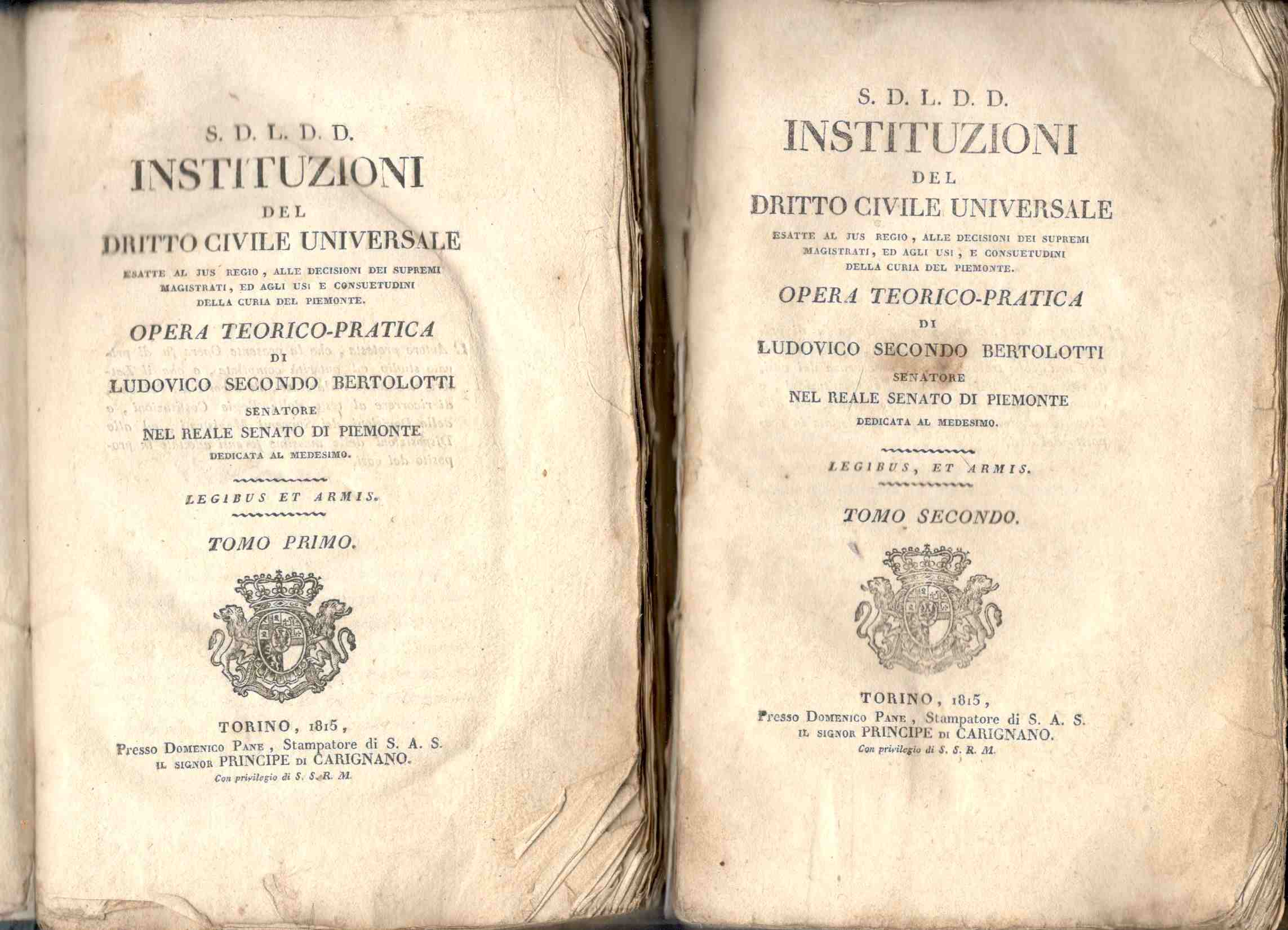 S.D.L.D.D. Instituzioni del dritto civile universale esatte al Jus Regio, …