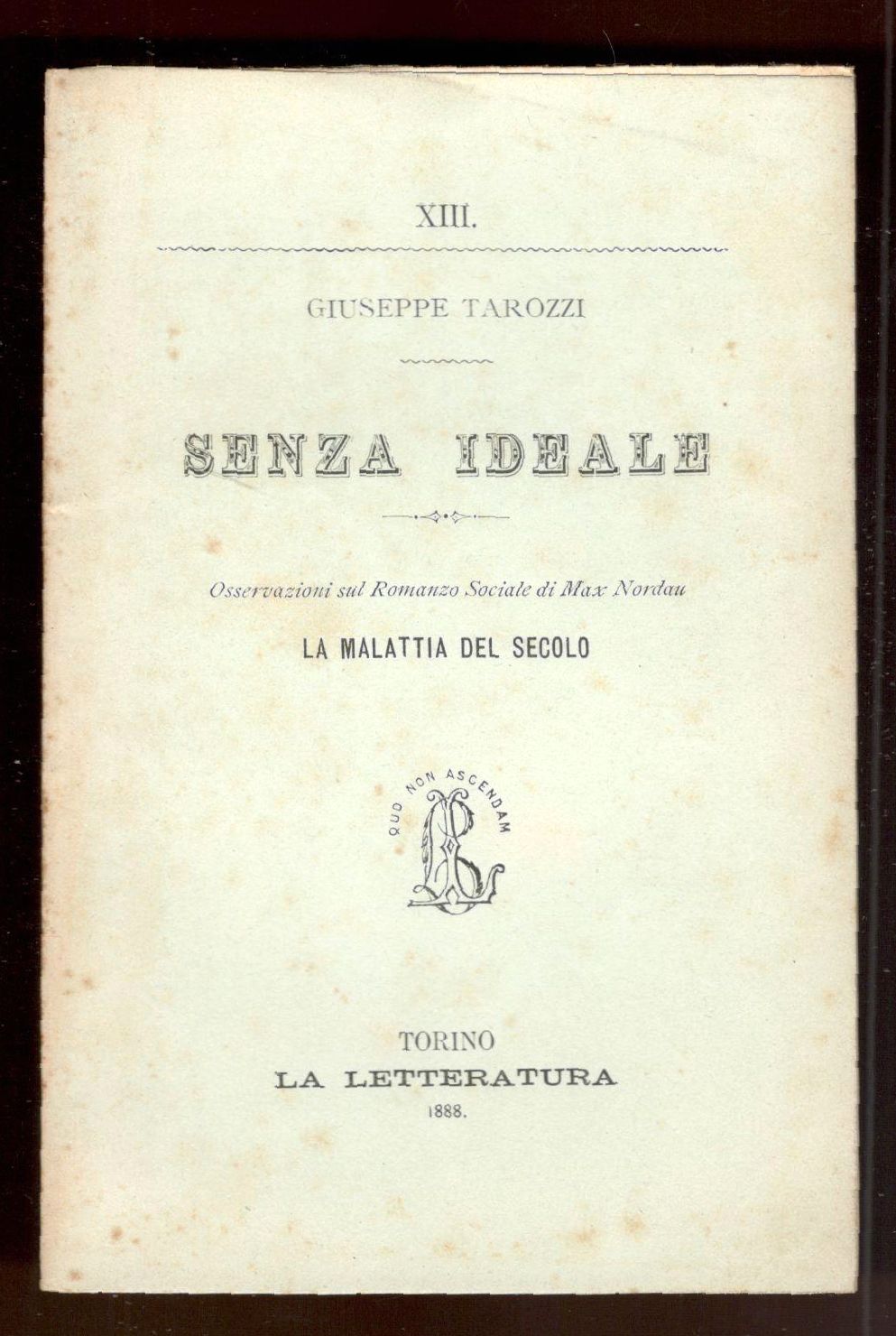 Senza ideale. Osservazioni sul romanzo sociale di Max Nordau La …