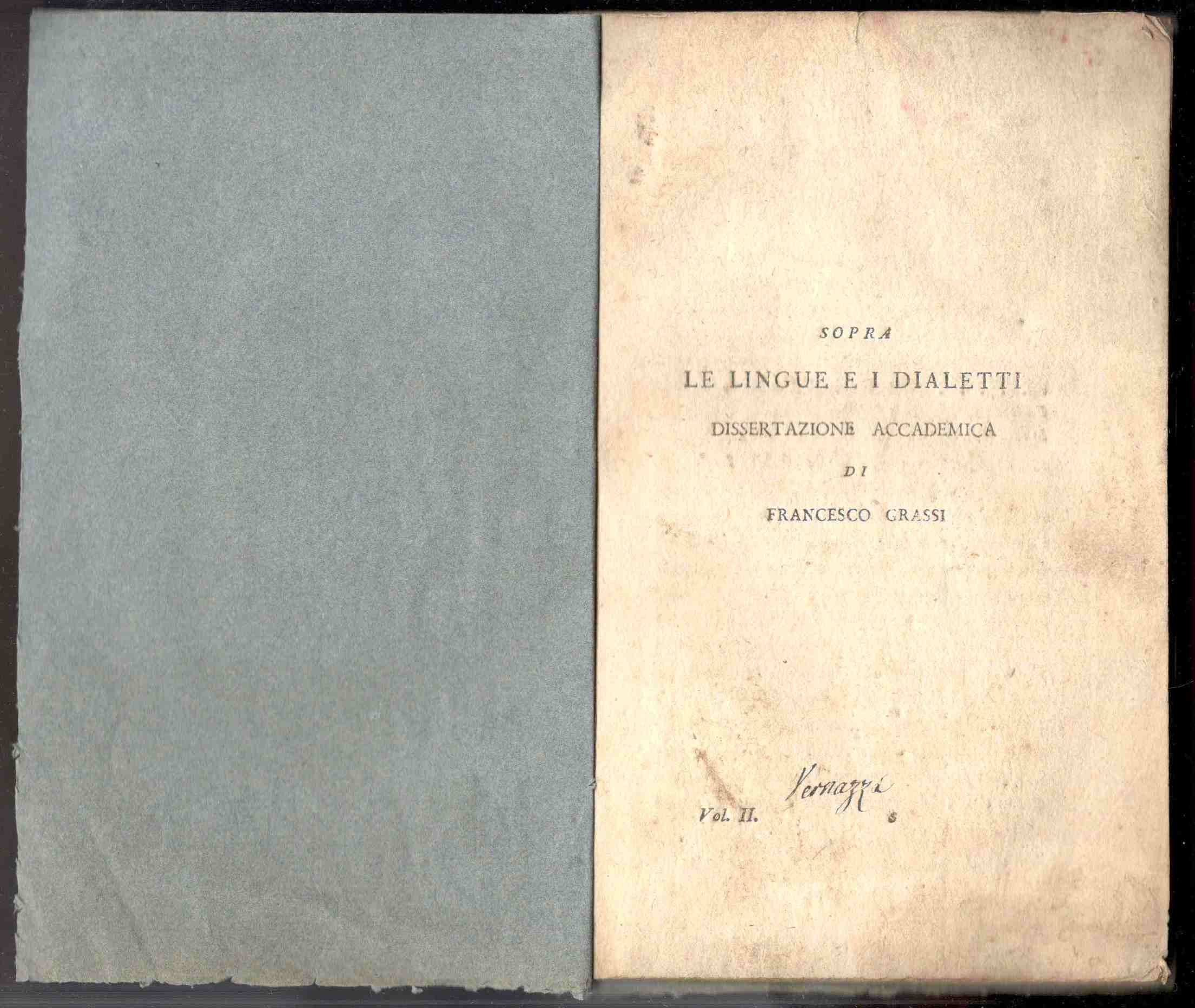 Sopra le lingue e i dialetti. Dissertazione accademica