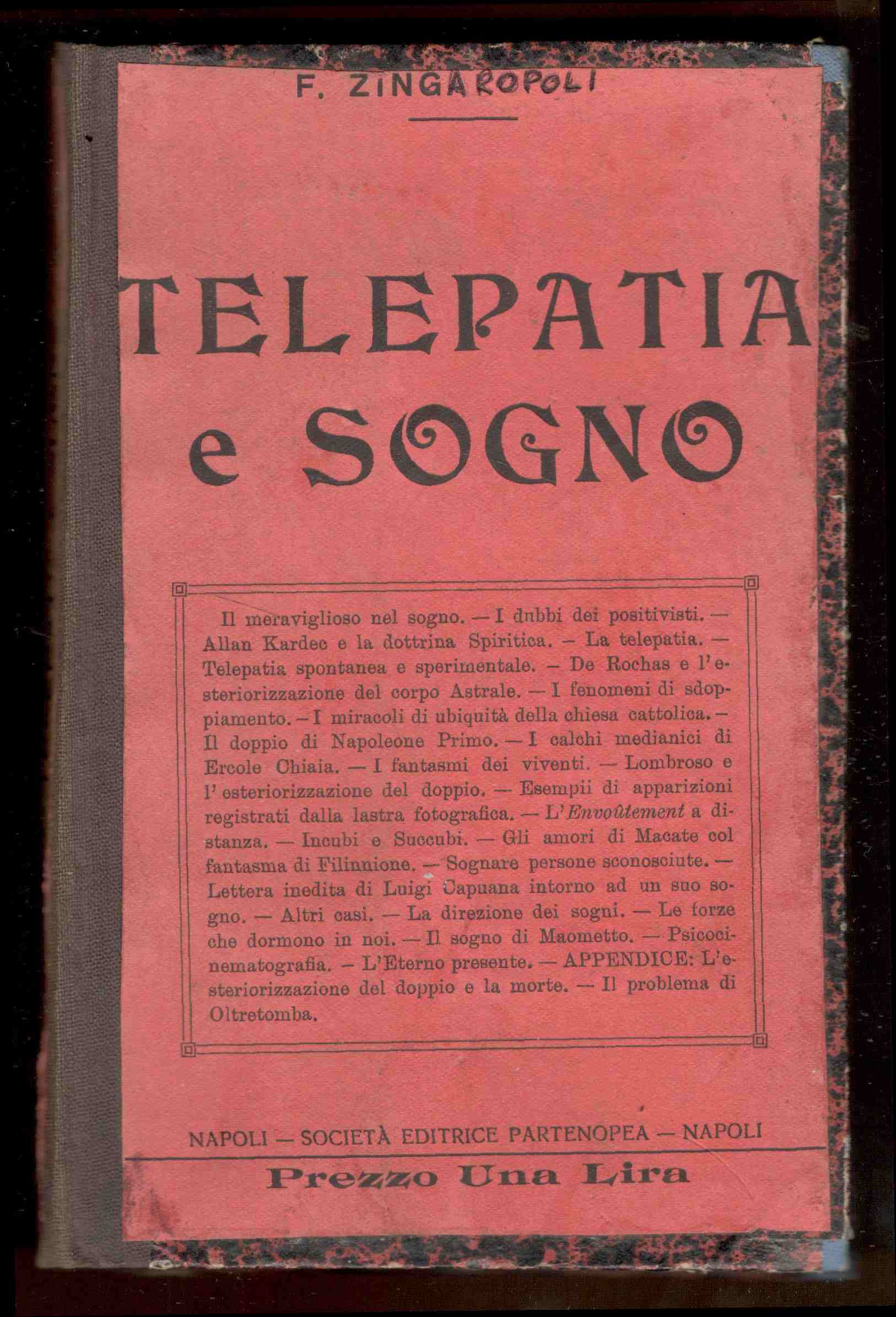 Telepatia e sogno. Conferenza pronunciata il 28 gen. 1912 nel …