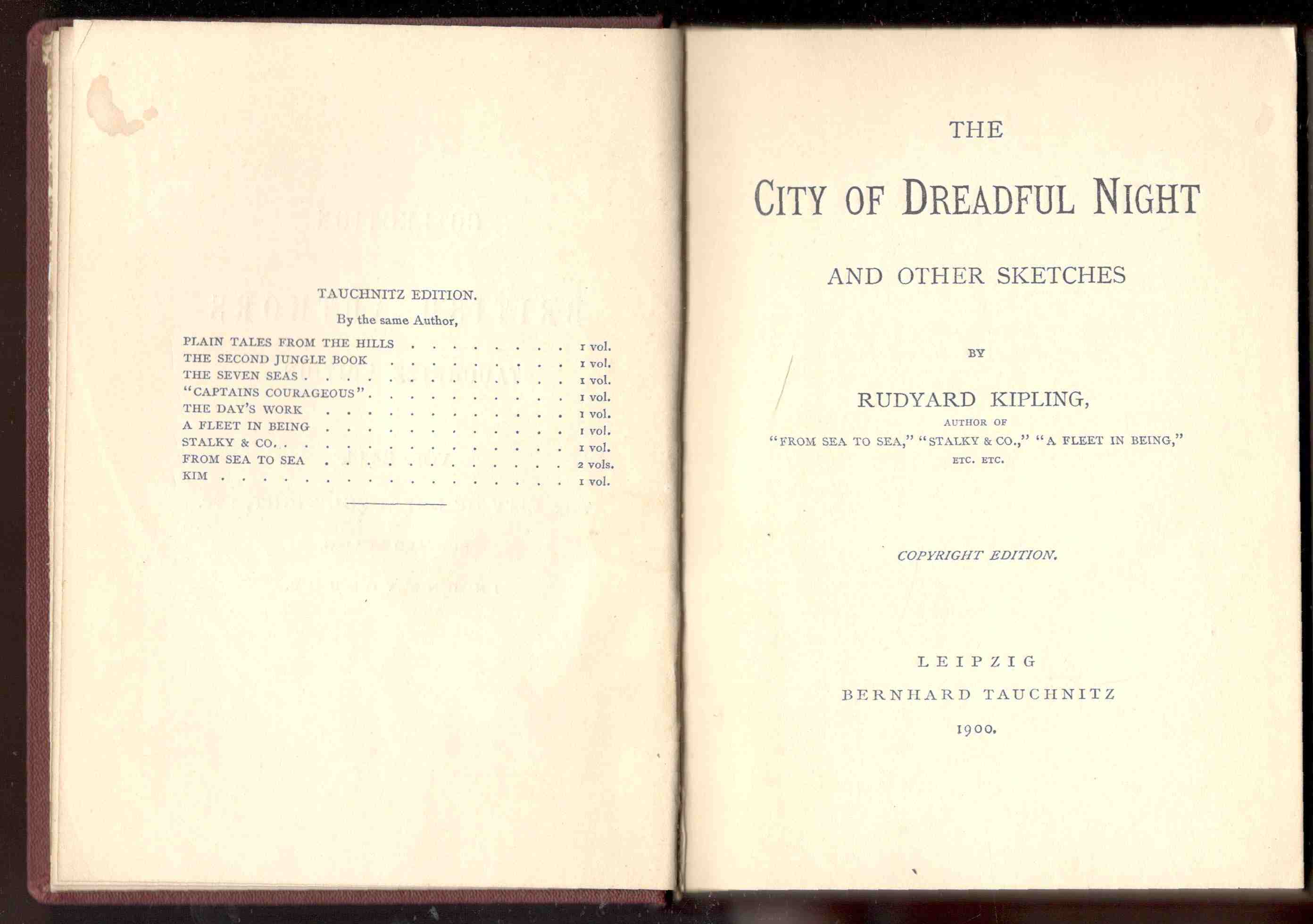 The City of Dreadful Night and other sketches