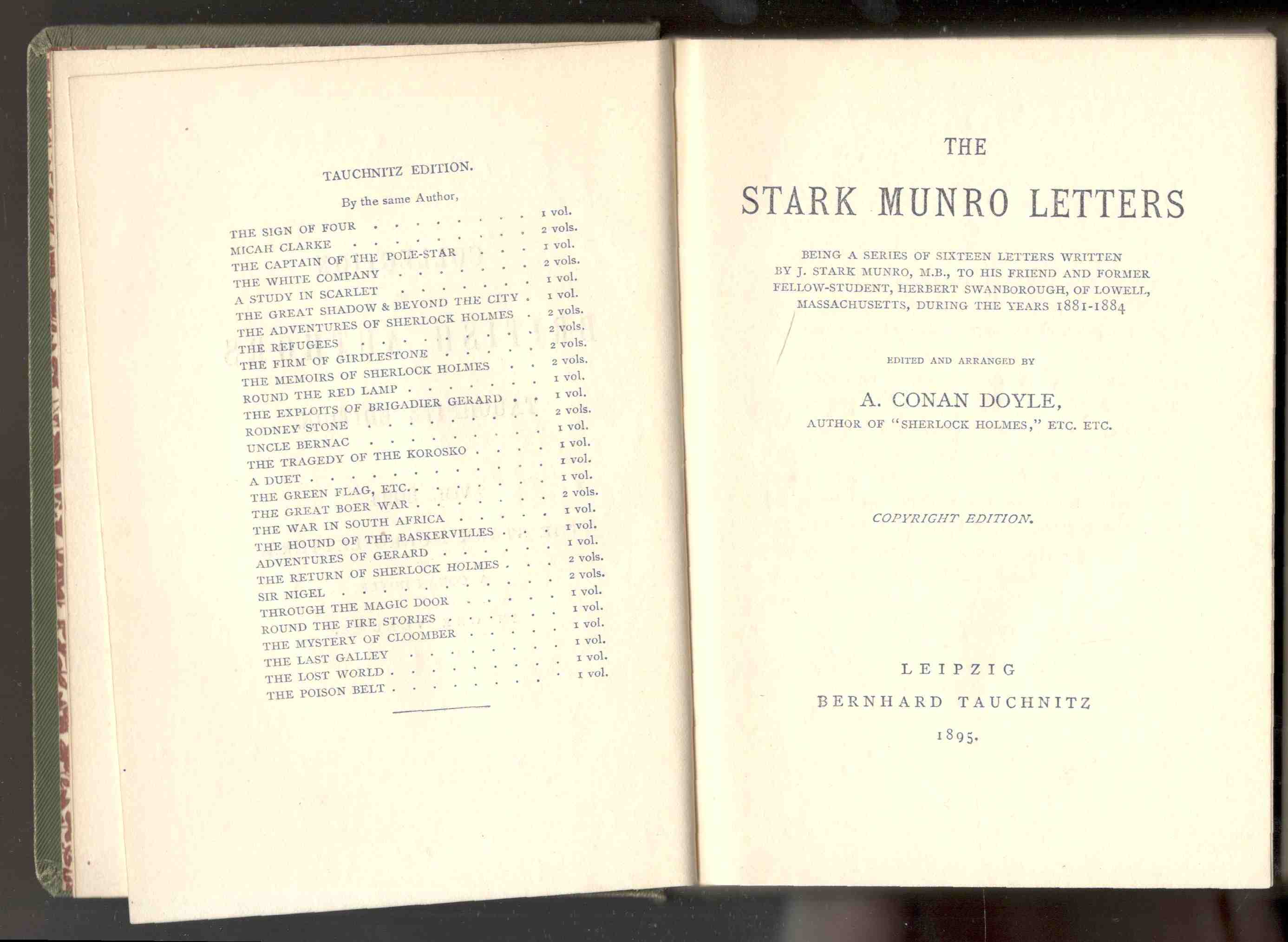 The Stark Munro Letters. Being a Series of Sixteen Letters …