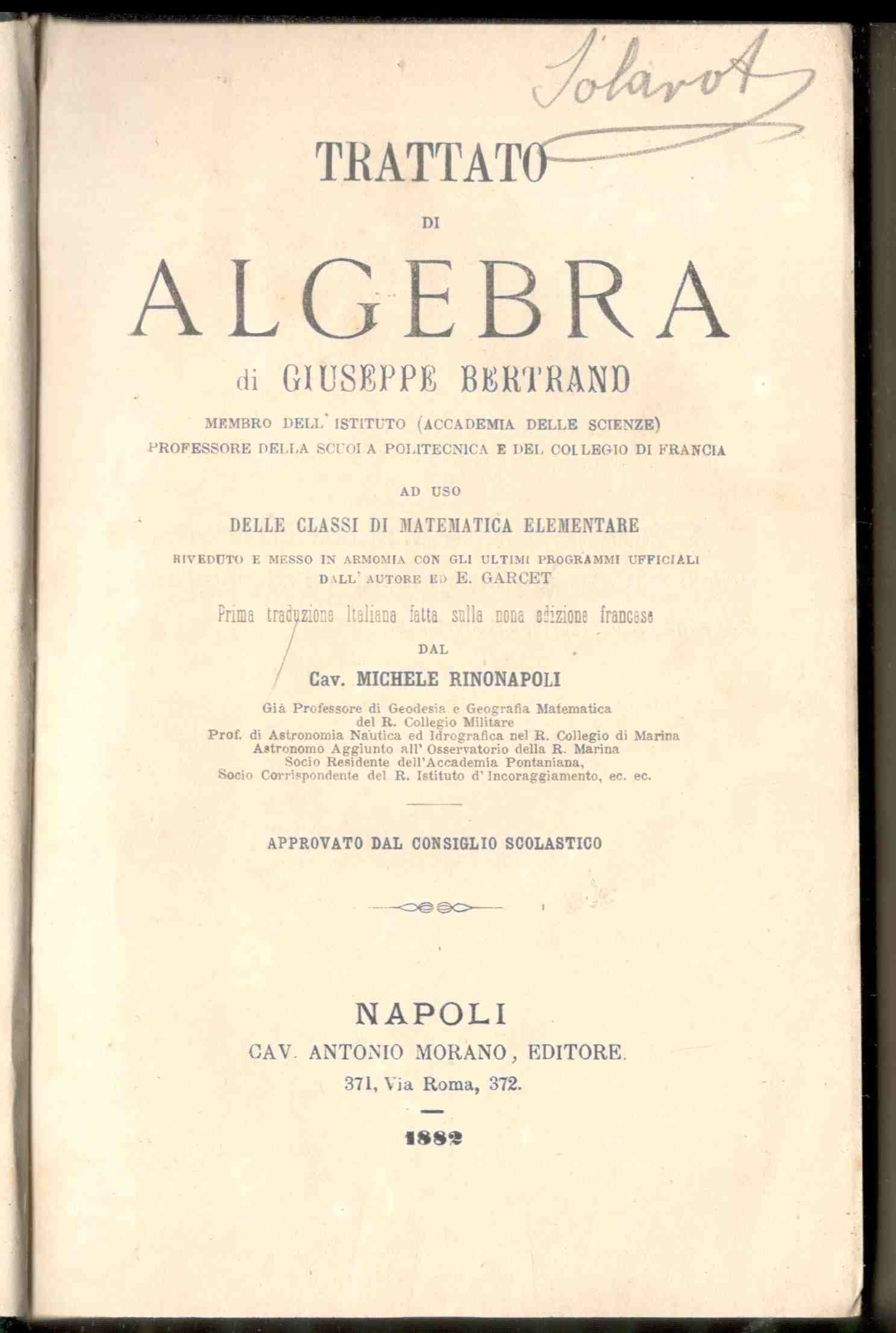 Trattato di algebra