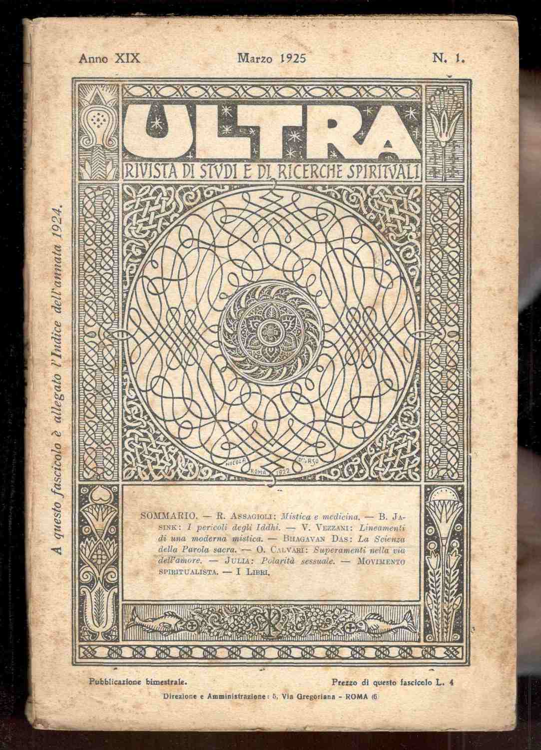 ULTRA. Rivista di studi e di ricerche spirituali. Anno XIX, …