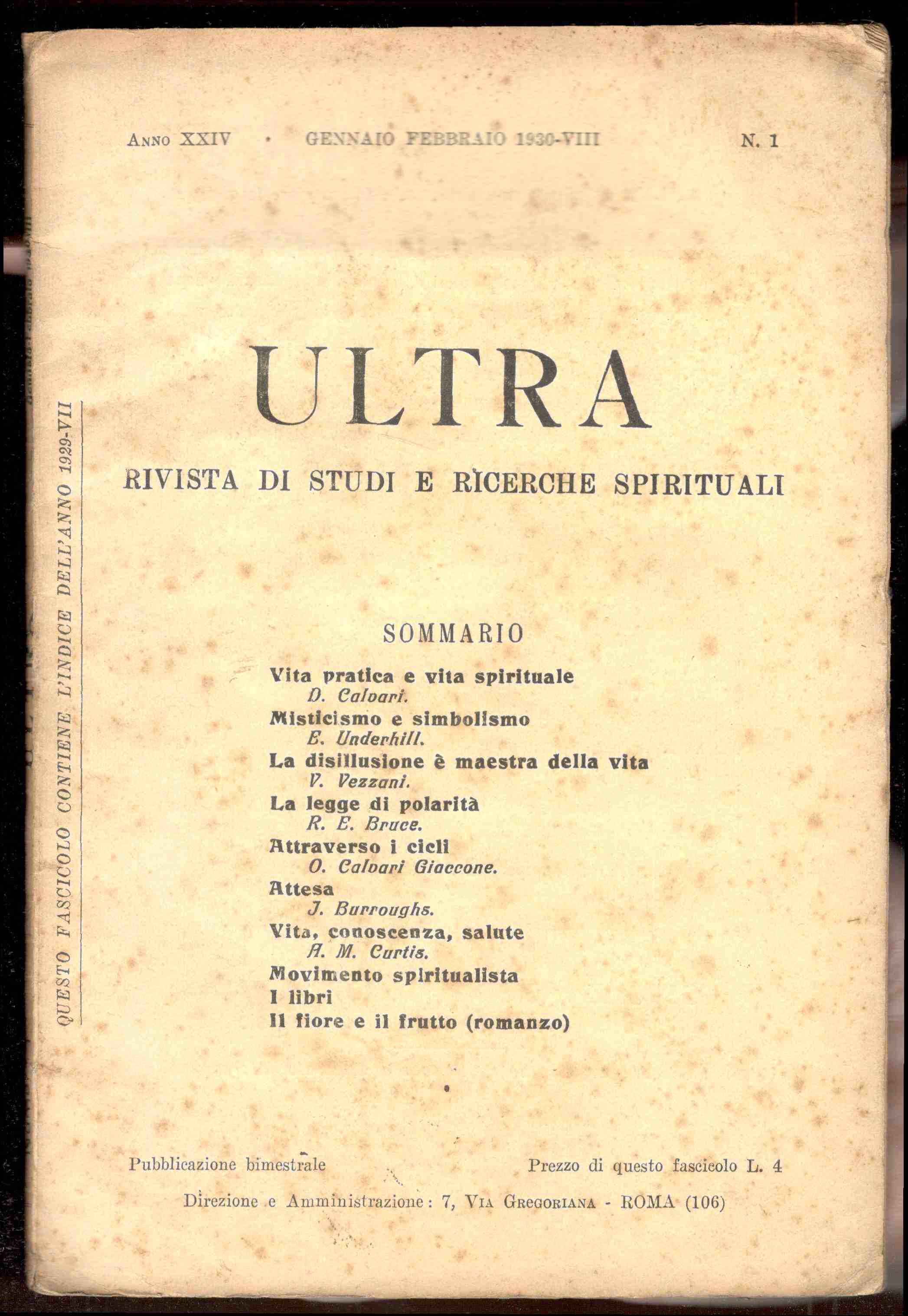 ULTRA. Rivista di studi e di ricerche spirituali. Anno XXIV, …