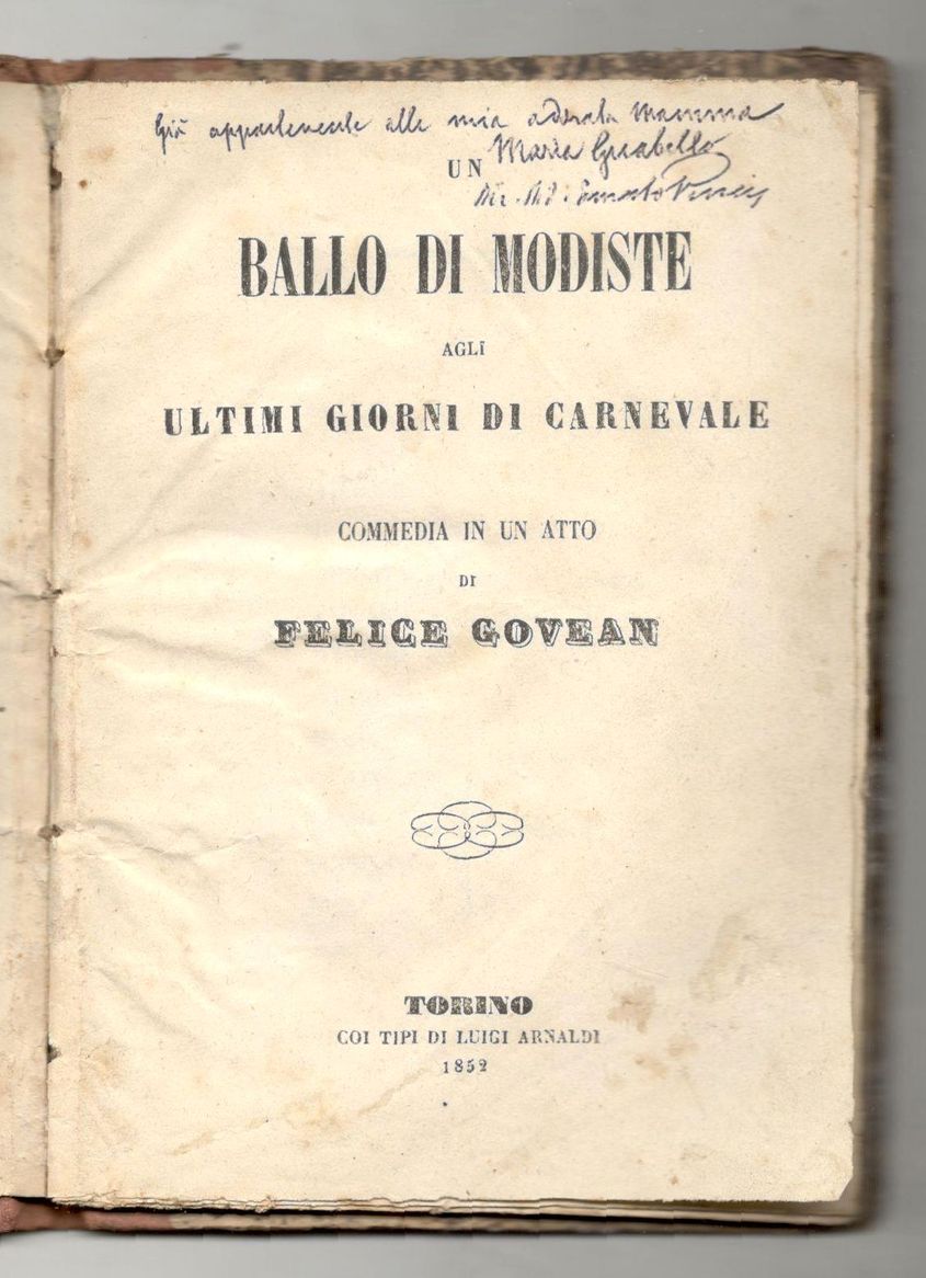 Un ballo di modiste agli ultimi giorni di Carnevale. Commedia …