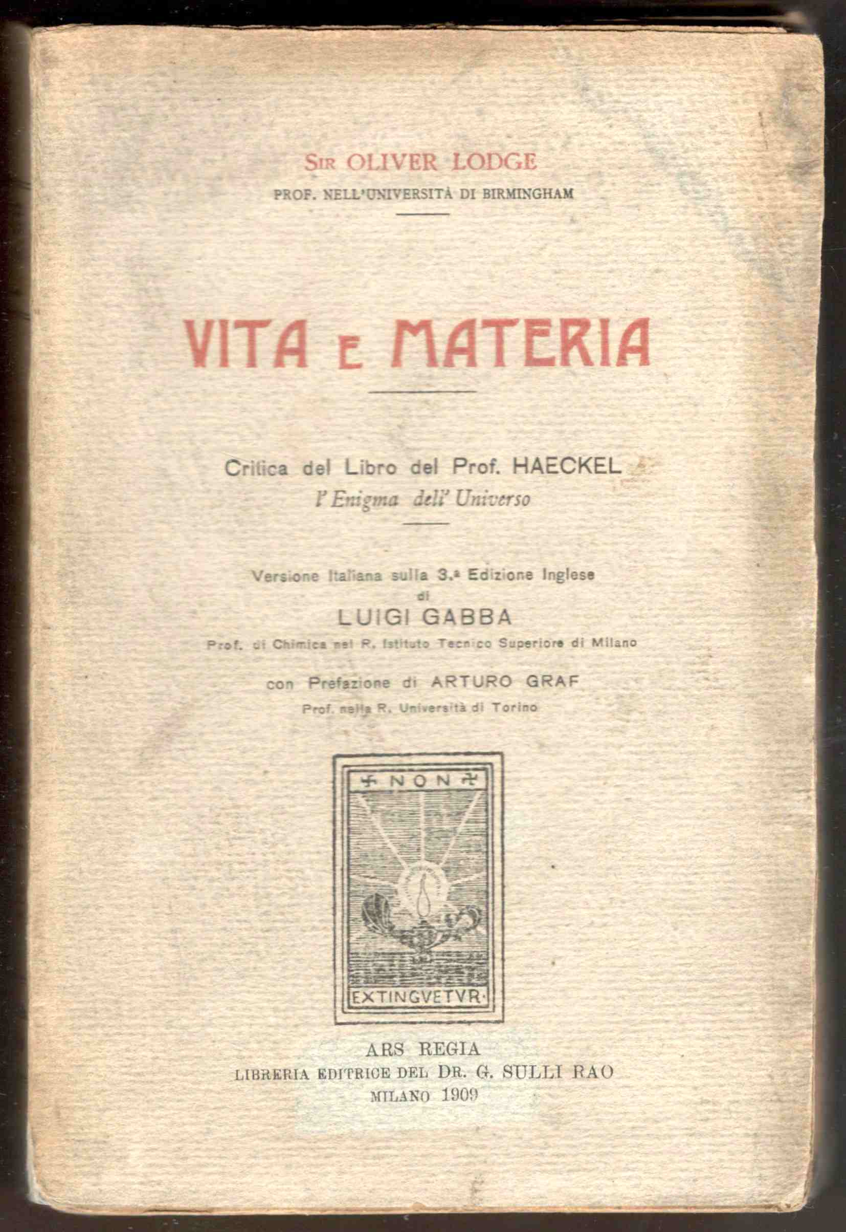 Vita e materia. Critica del Libro del prof. Heckel su …