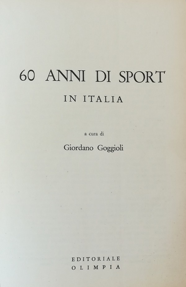 60 ANNI DI SPORT IN ITALIA