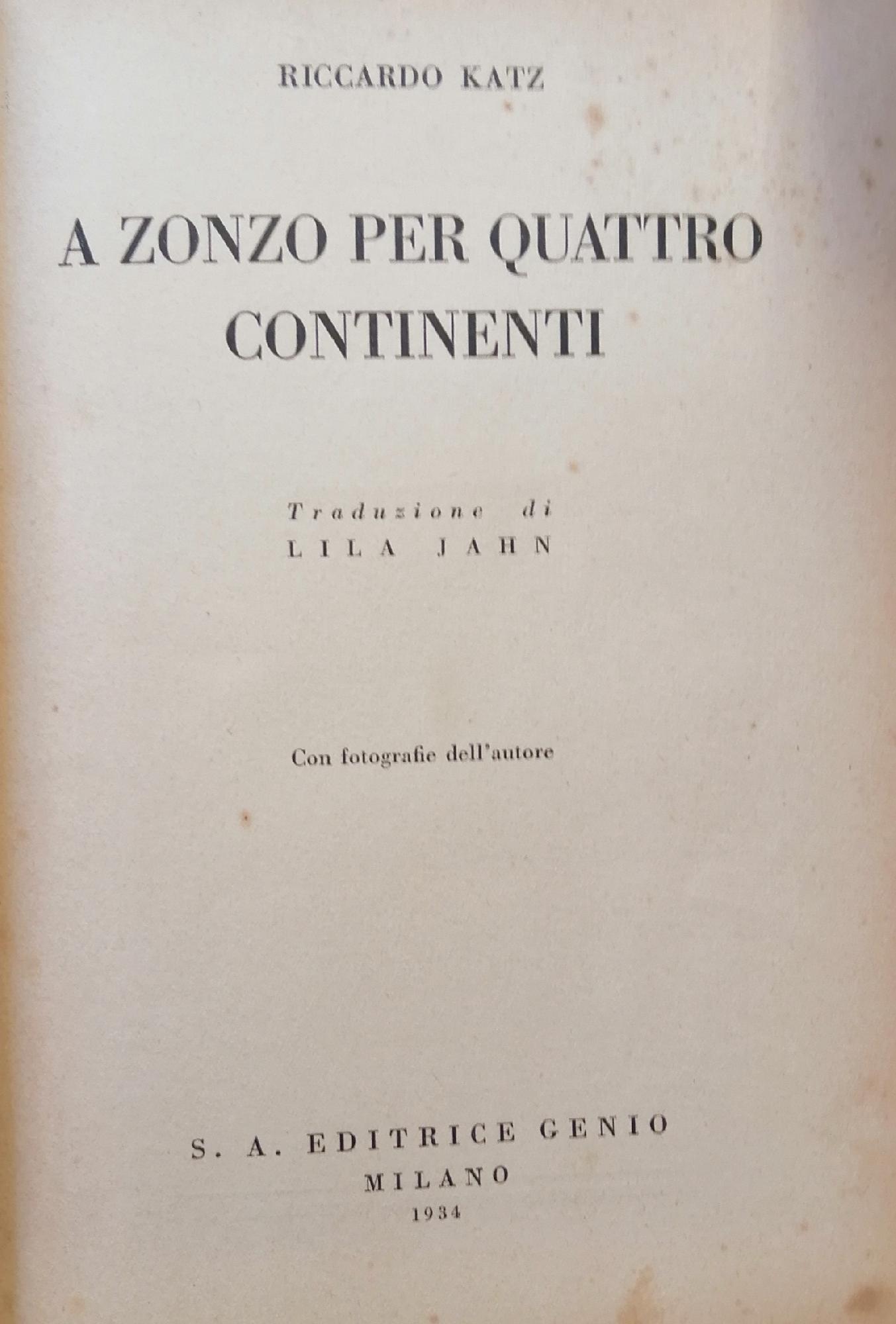 A ZONZO PER QUATTRO CONTINENTI