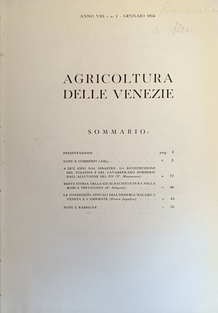 AGRICOLTURA DELLE VENEZIE. ANNO VIII