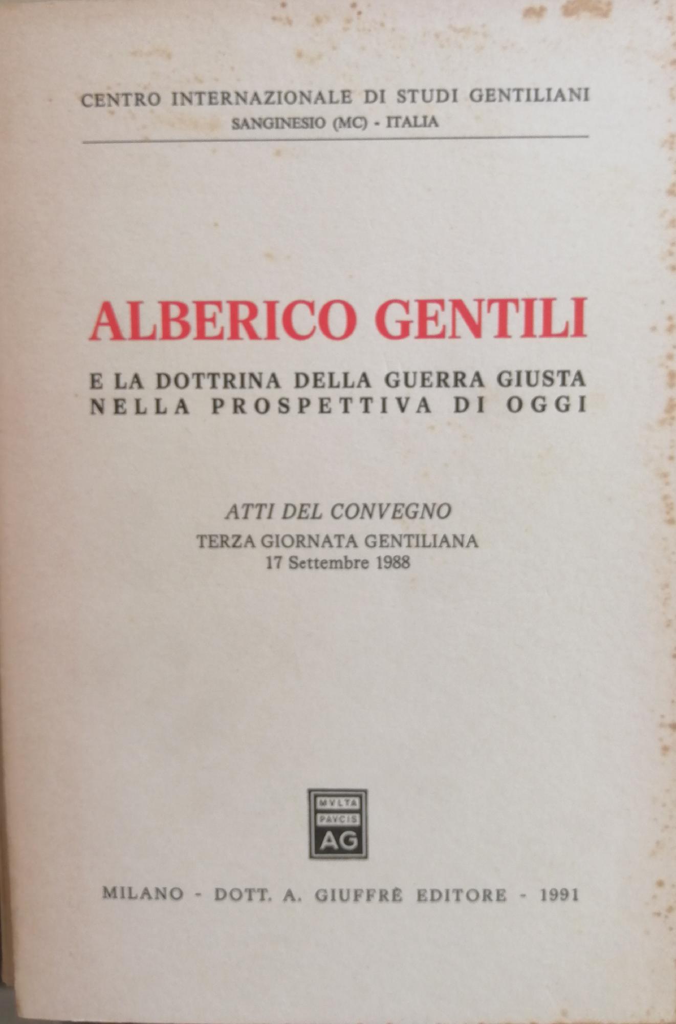 ALBERICO GENTILINI. GIURISTA E INTELLETUALE GLOBALE