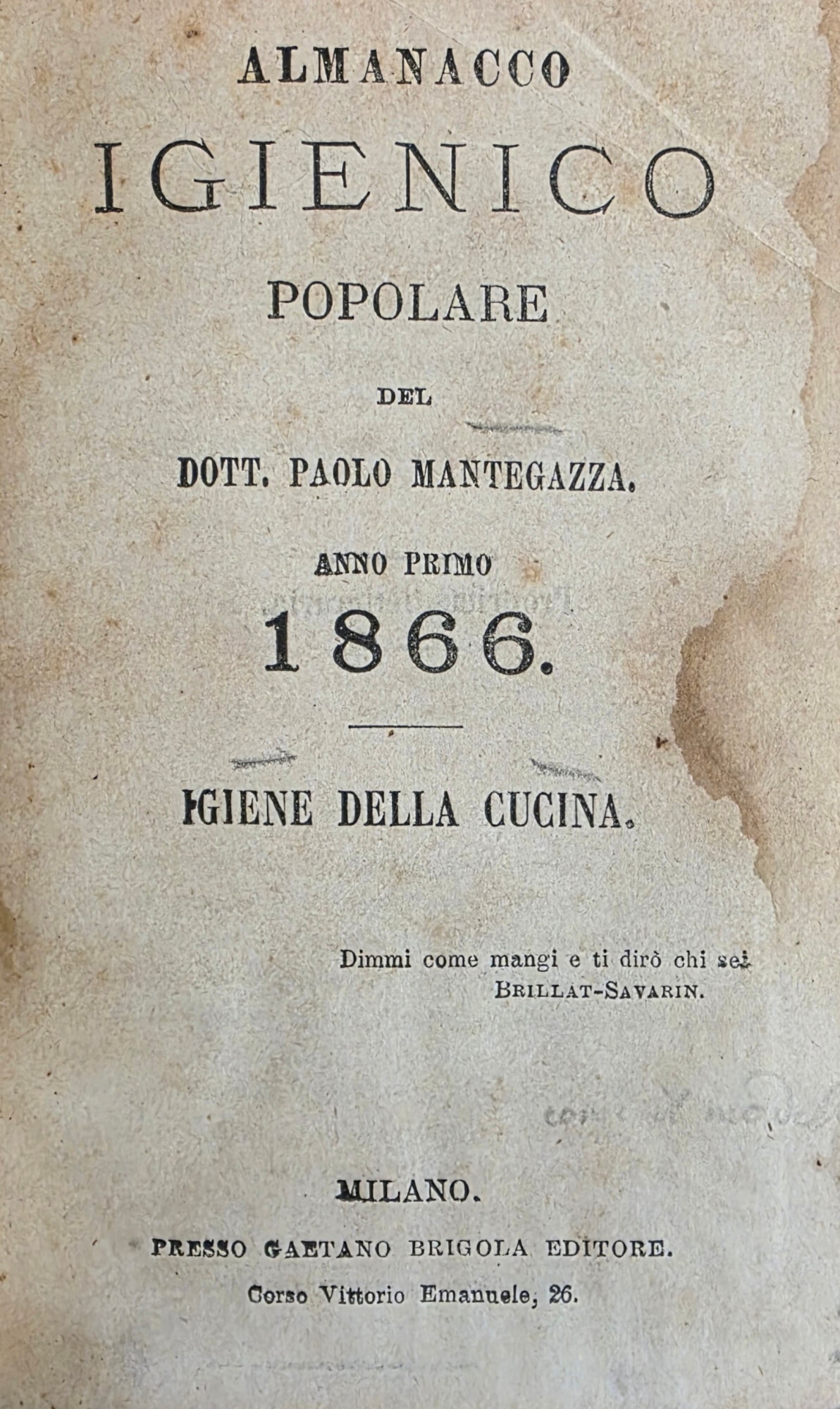 ALMANACCO IGIENICO POPOLARE. IGIENE DELLA CUCINA