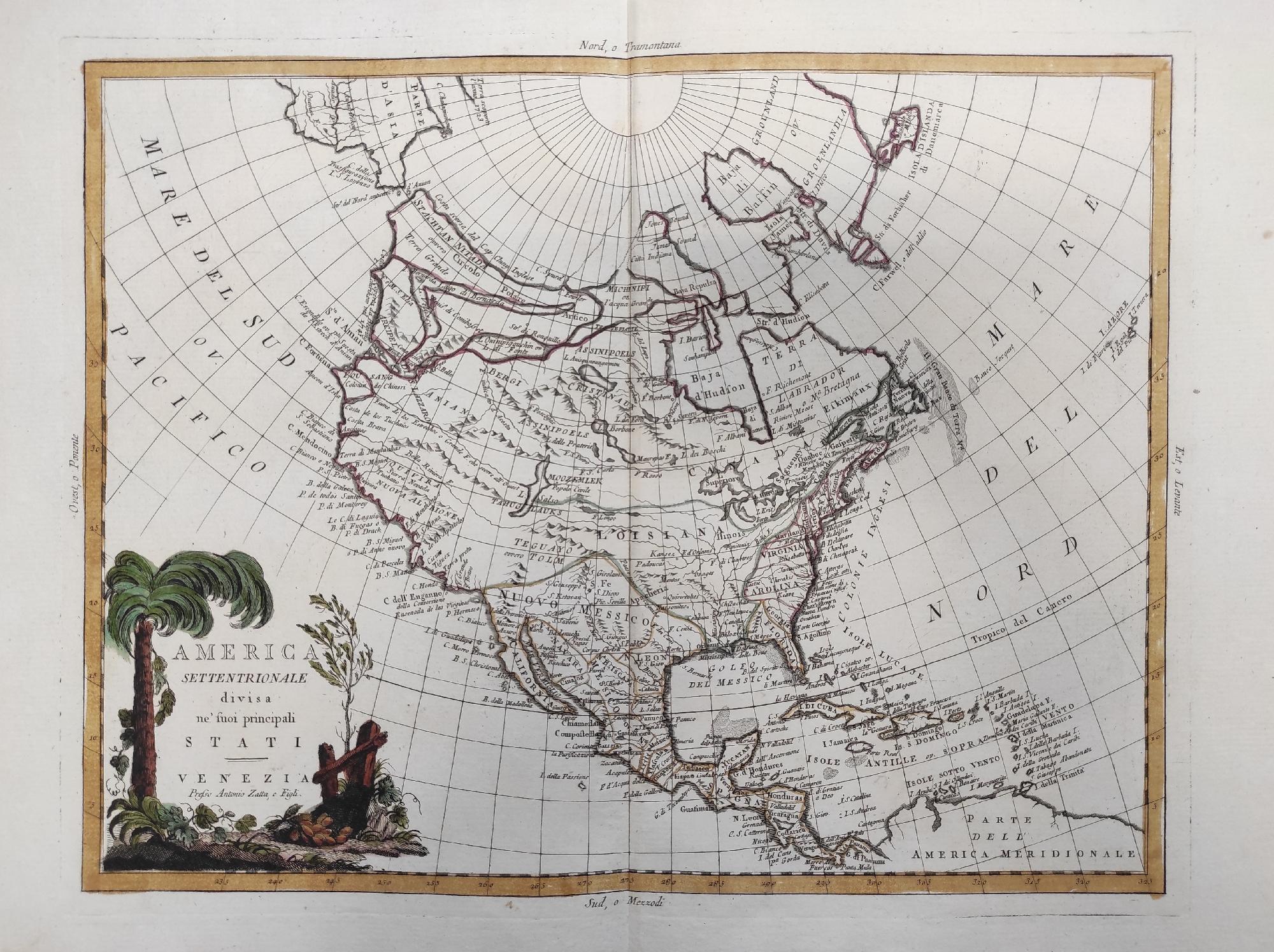 AMERICA SETTENTRIONALE DIVISA NE' SUOI PRINCIPALI STATI