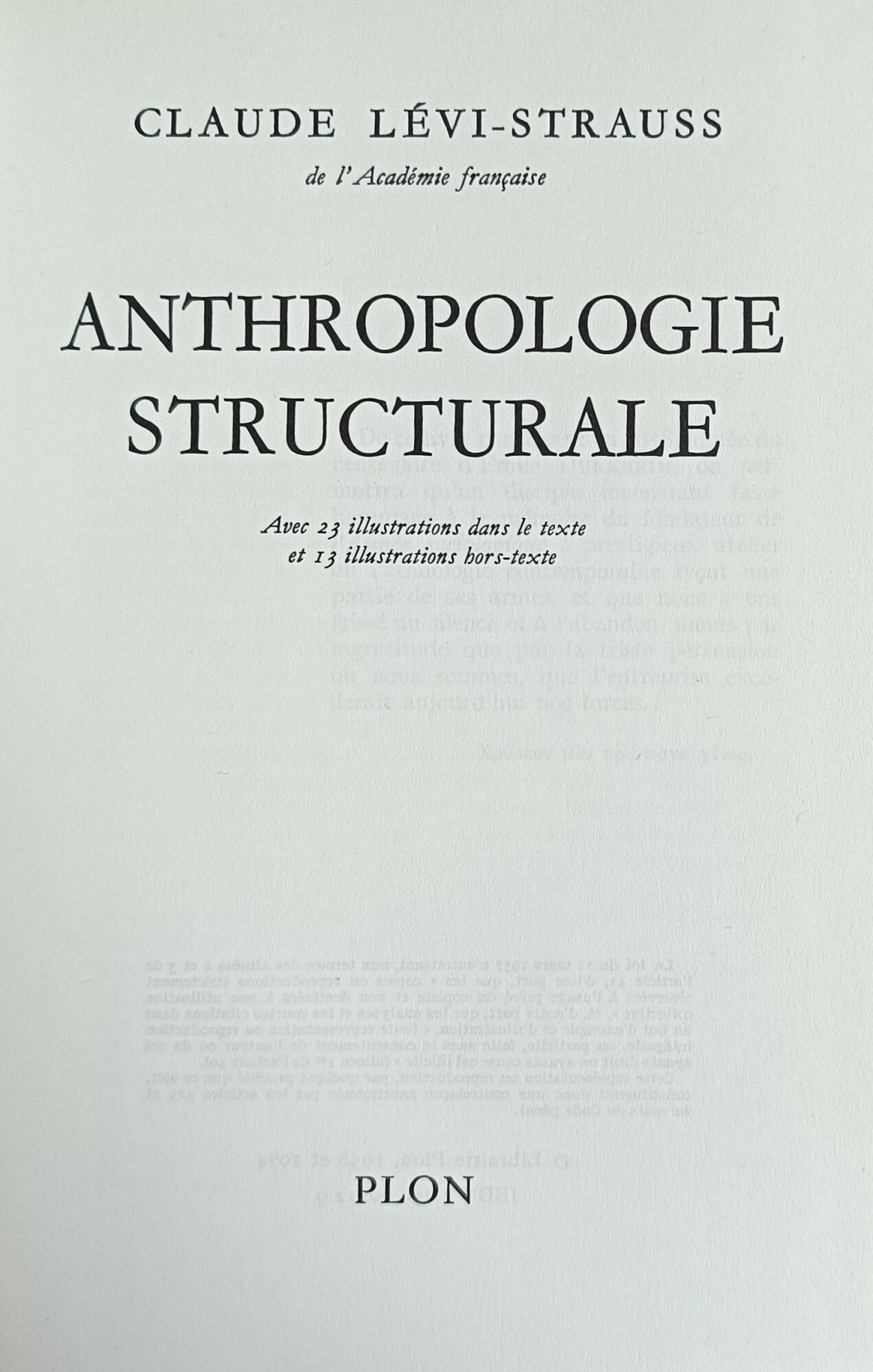 ANTHROPOLOGIE STRUCTURALE