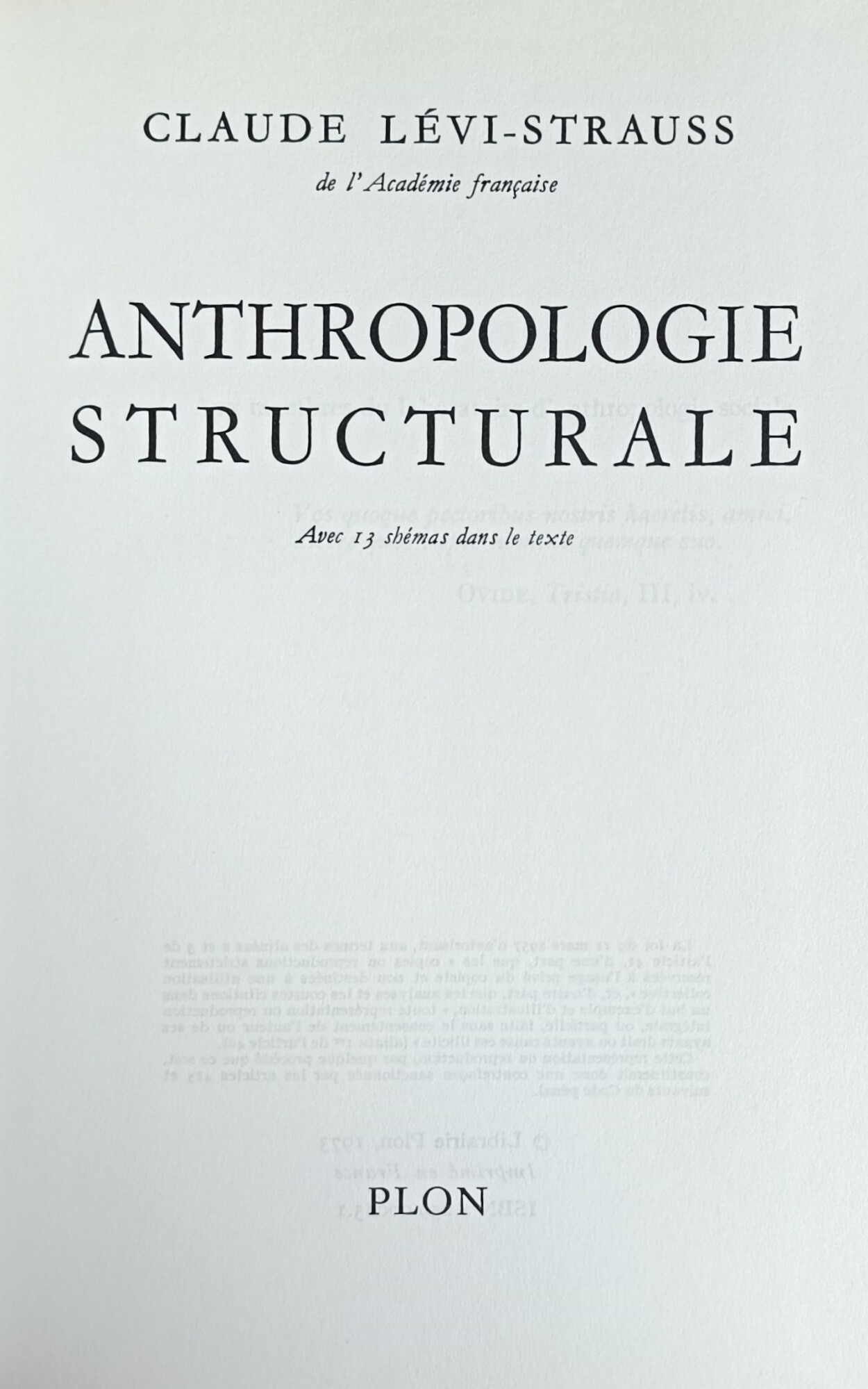 ANTHROPOLOGIE STRUCTURALE