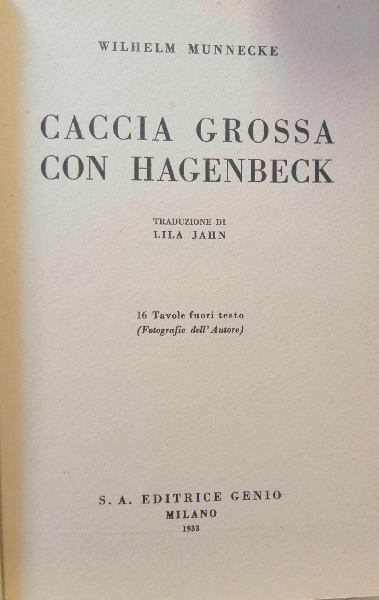 CACCIA GROSSA CON HAGENBECK