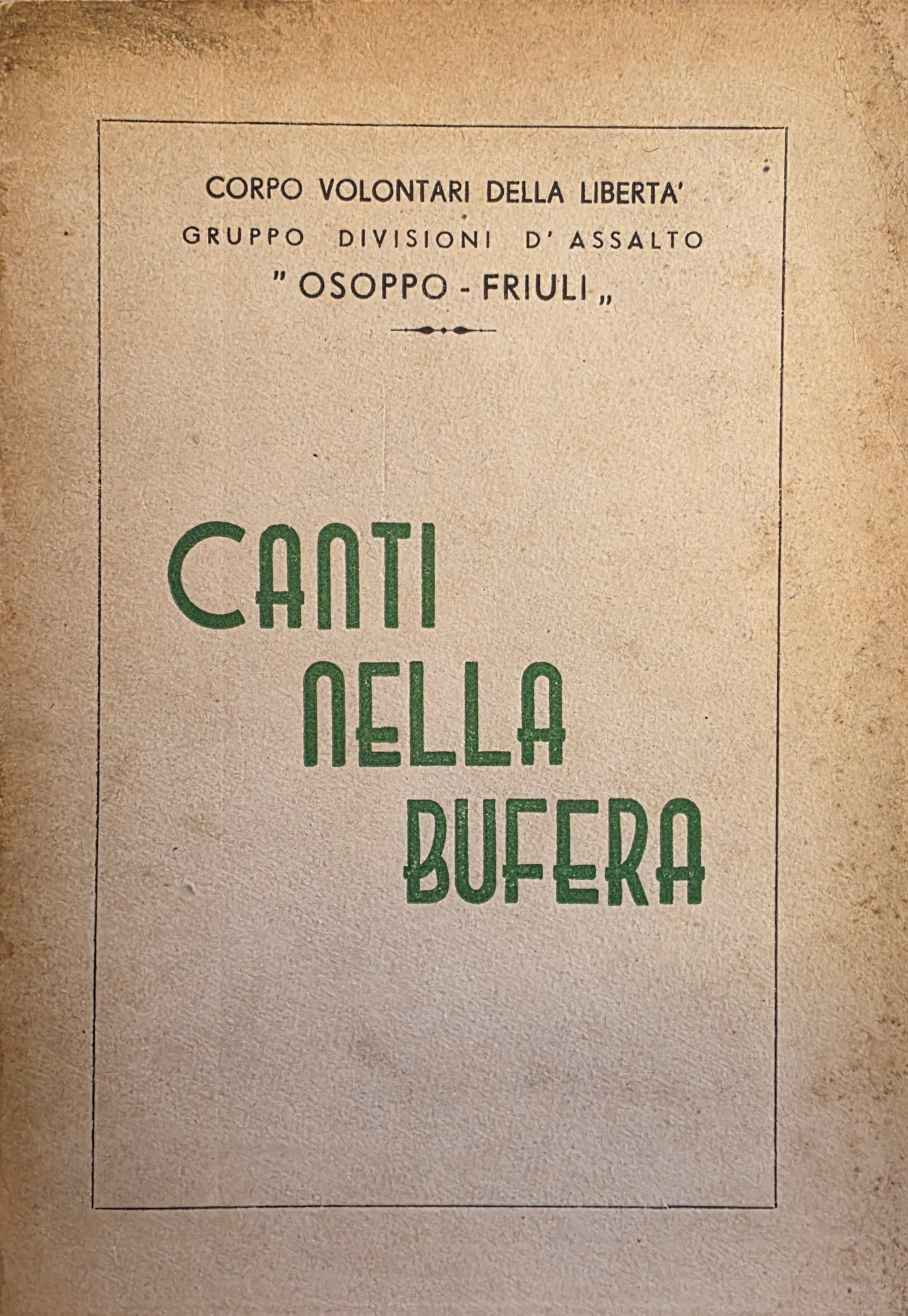 CANTO NELLA BUFERA