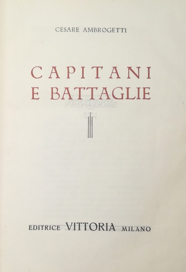 CAPITANI E BATTAGLIE
