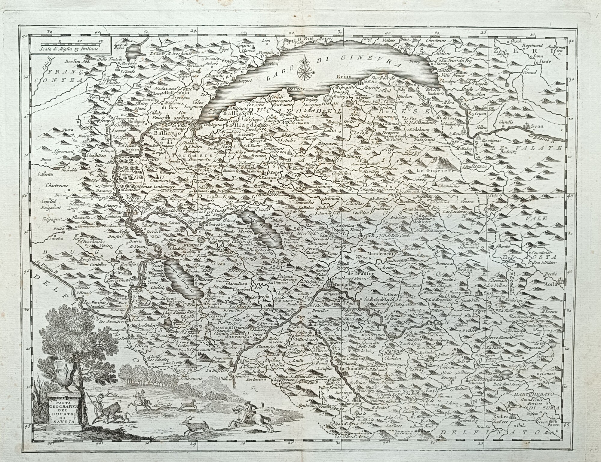 CARTA GEOGRAFIA DEL DUCATO DI SAVOJA