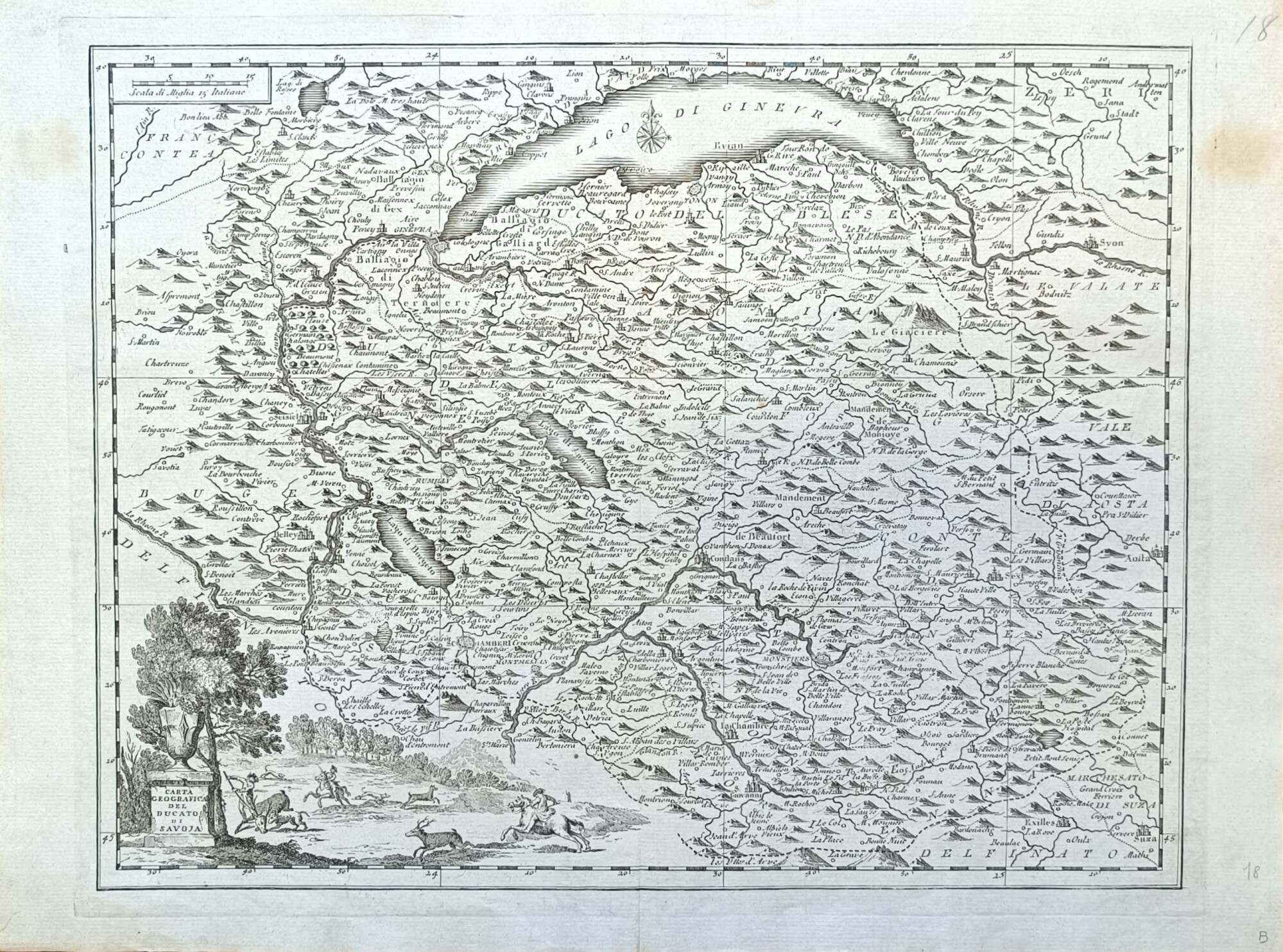 CARTA GEOGRAFICA DEL DUCATO DI SAVOJA