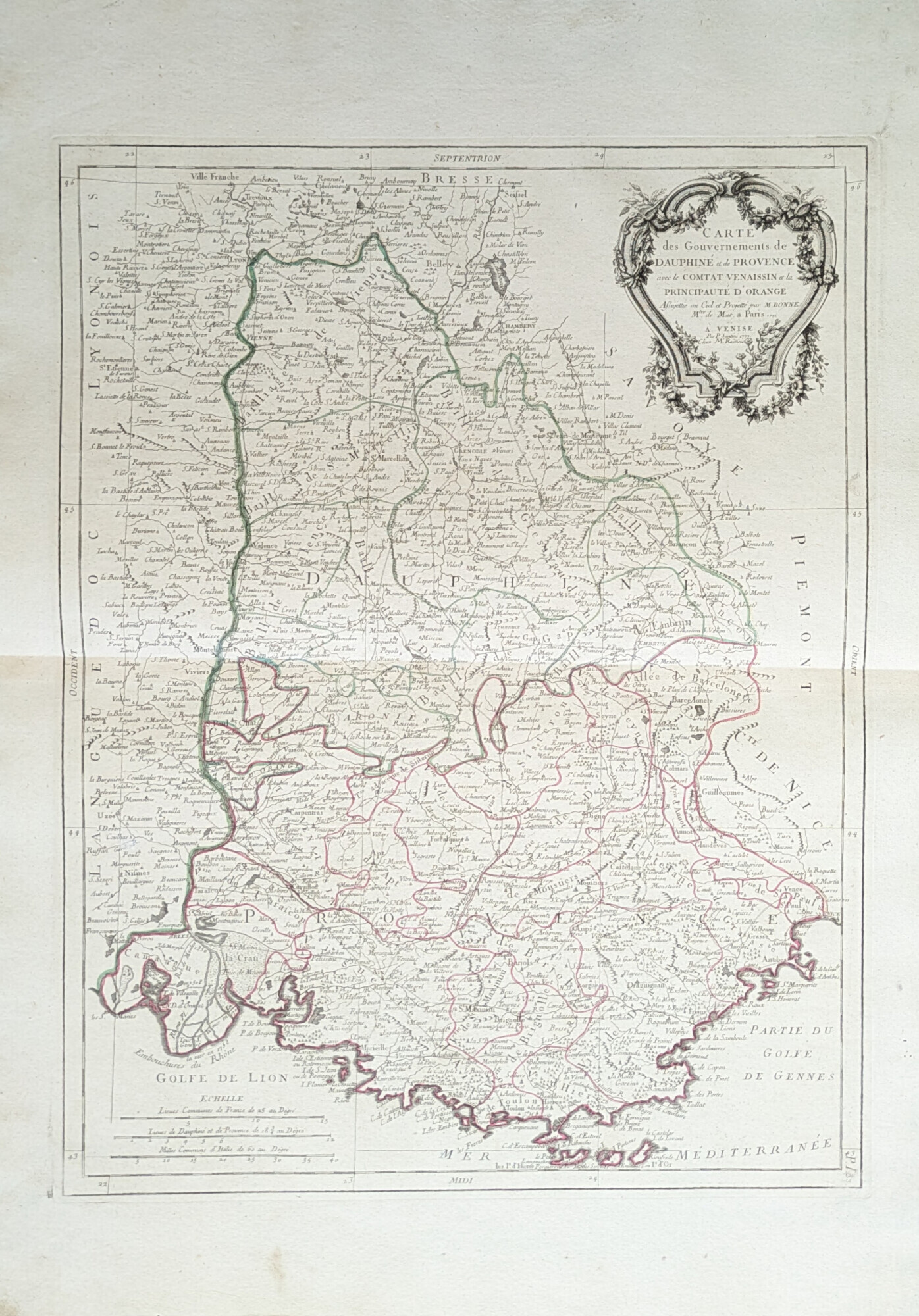 CARTE DES GOUVERNEMENTS DE DAUPHINE' ET DE PROVENCE AVEC LE …