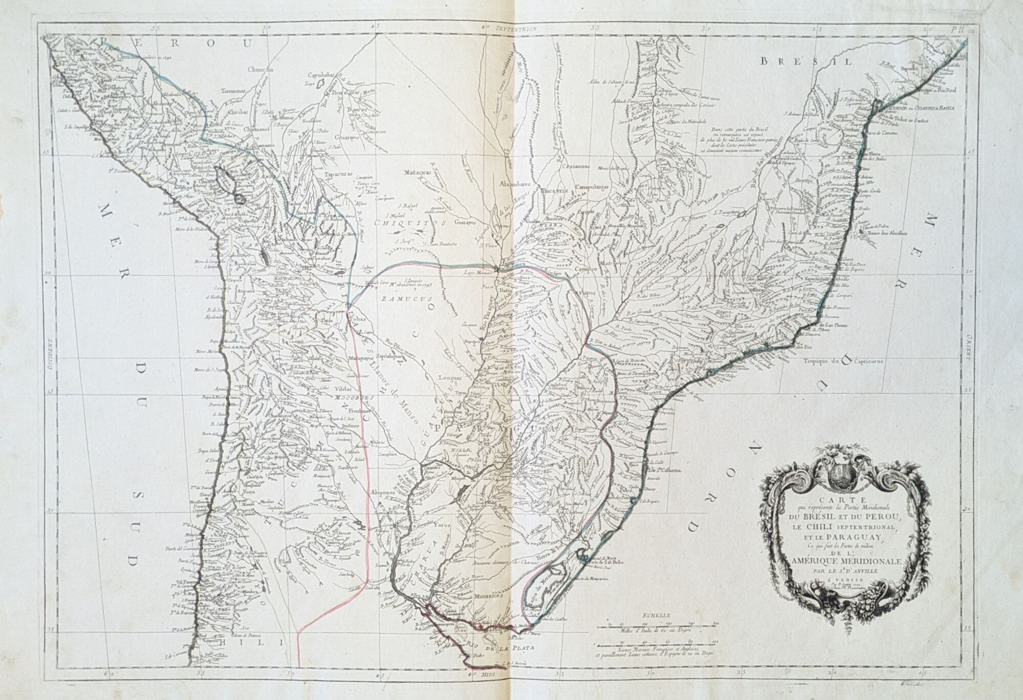 CARTE QUI REPRESENTE LA PARTIE MERIDIONALE DU BRESIL ET DU …
