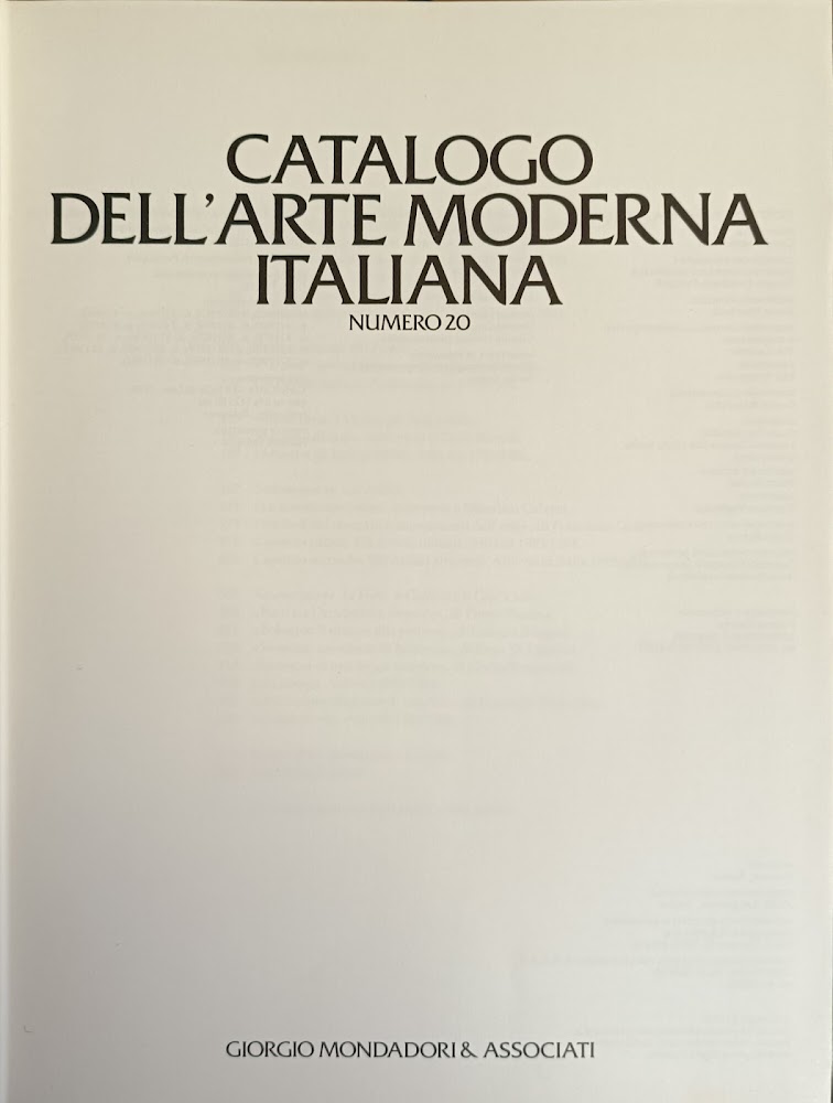 CATALOGO DELL'ARTE MODERNA ITALIANA