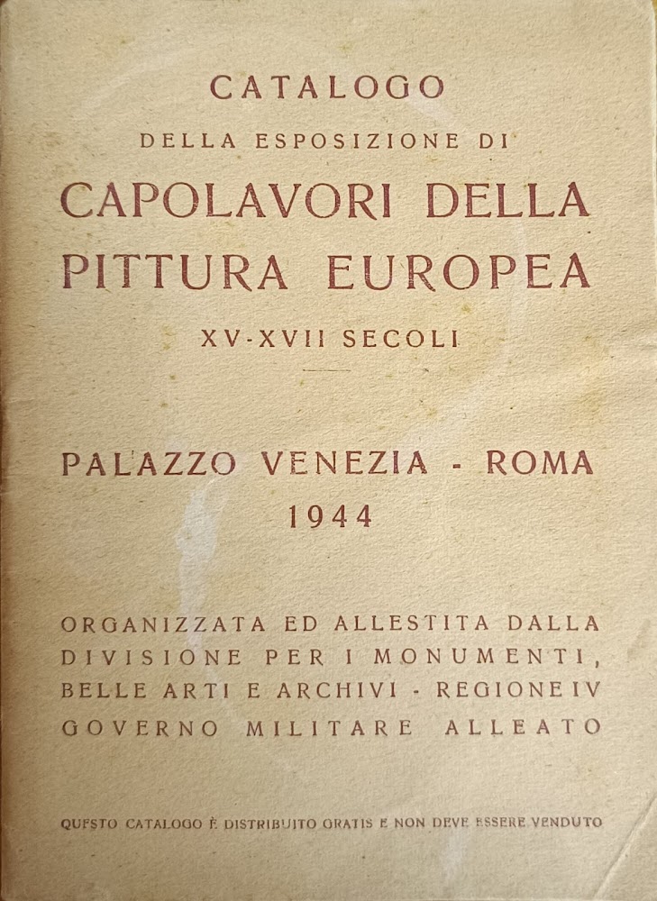 CATALOGO DELLA ESPOSIZIONE DI CAPOLAVORI DELLA PITTURA EUROPEA XV-XVII SECOLI