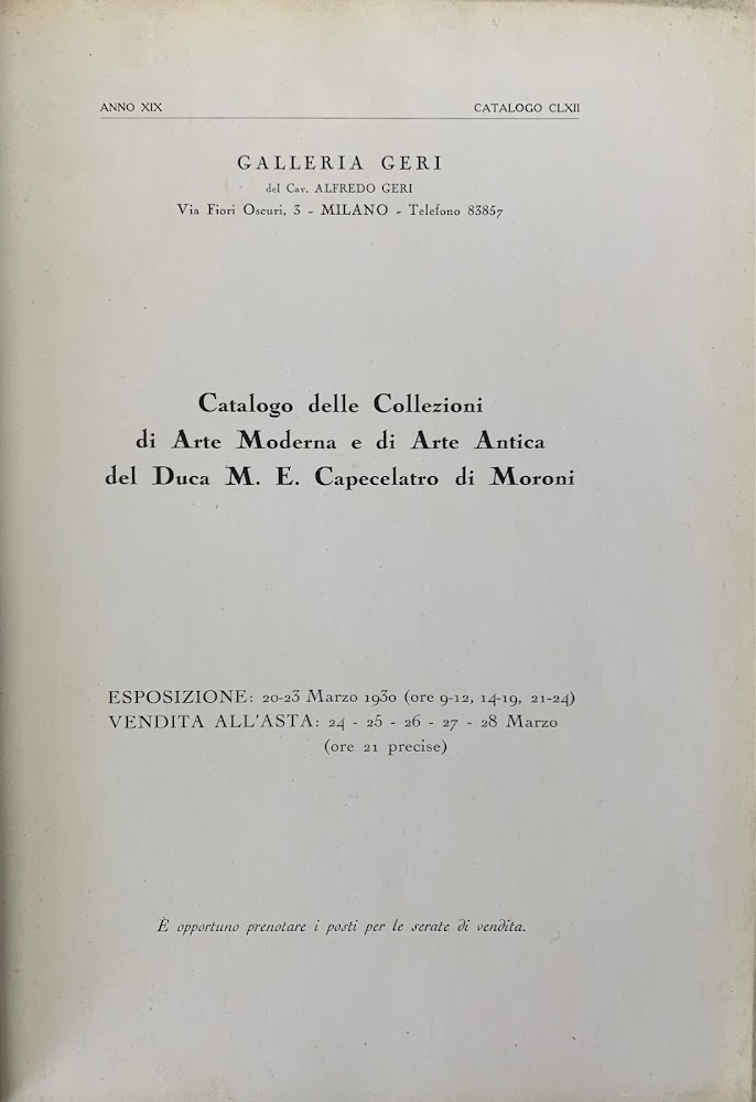 CATALOGO DELLE COLLEZIONI DI ARTE MODERNA E DI ARTE ANTICA …