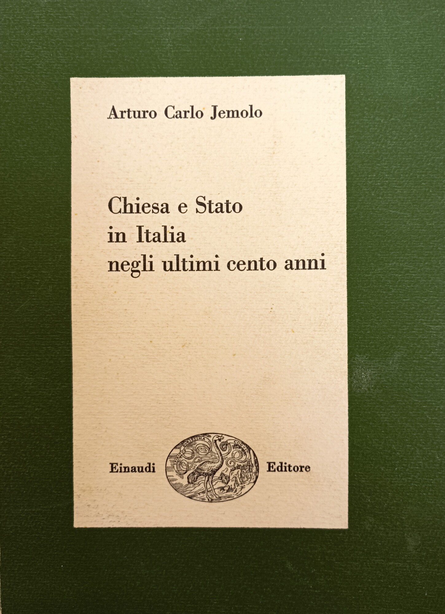 CHIESA E STATO IN ITALIA NEGLI ULTIMI CENTO ANNI