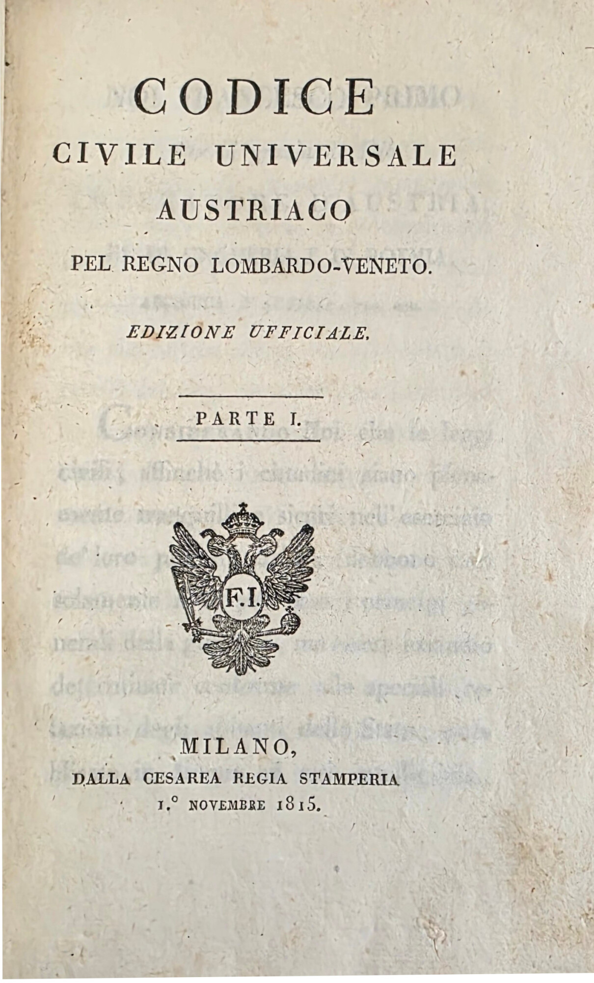 CODICE CIVILE UNIVERSALE AUSTRIACO PEL REGNO-LOMBARDO-VENETO.