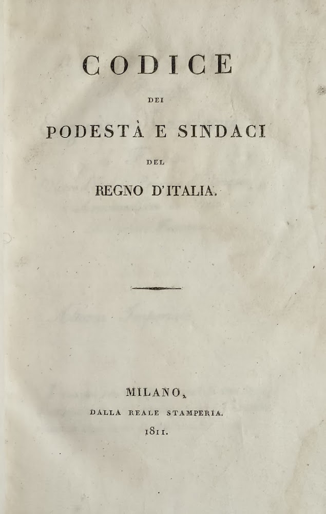 CODICE DEI PODESTÀ E SINDACI DEL REGNO D'ITALIA