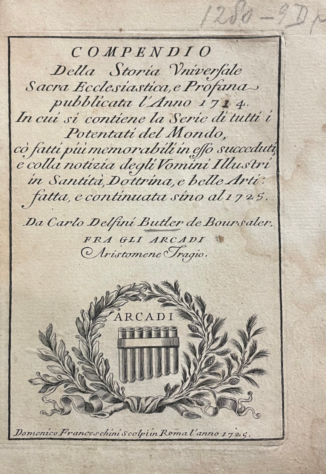 COMPENDIO DELLA STORIA UNIVERSALE SACRA ECCLESIASTICA, E PROFANA PUBBLICATA L'ANNO …