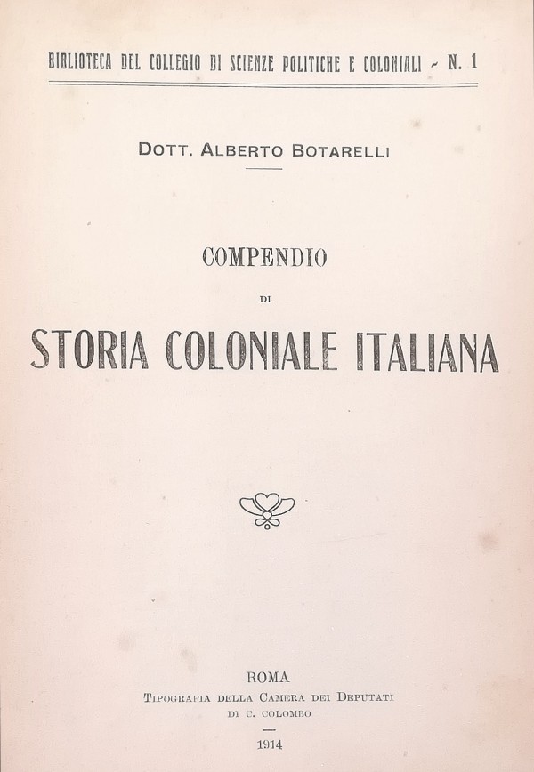 COMPENDIO DI STORIA COLONIALE ITALIANA