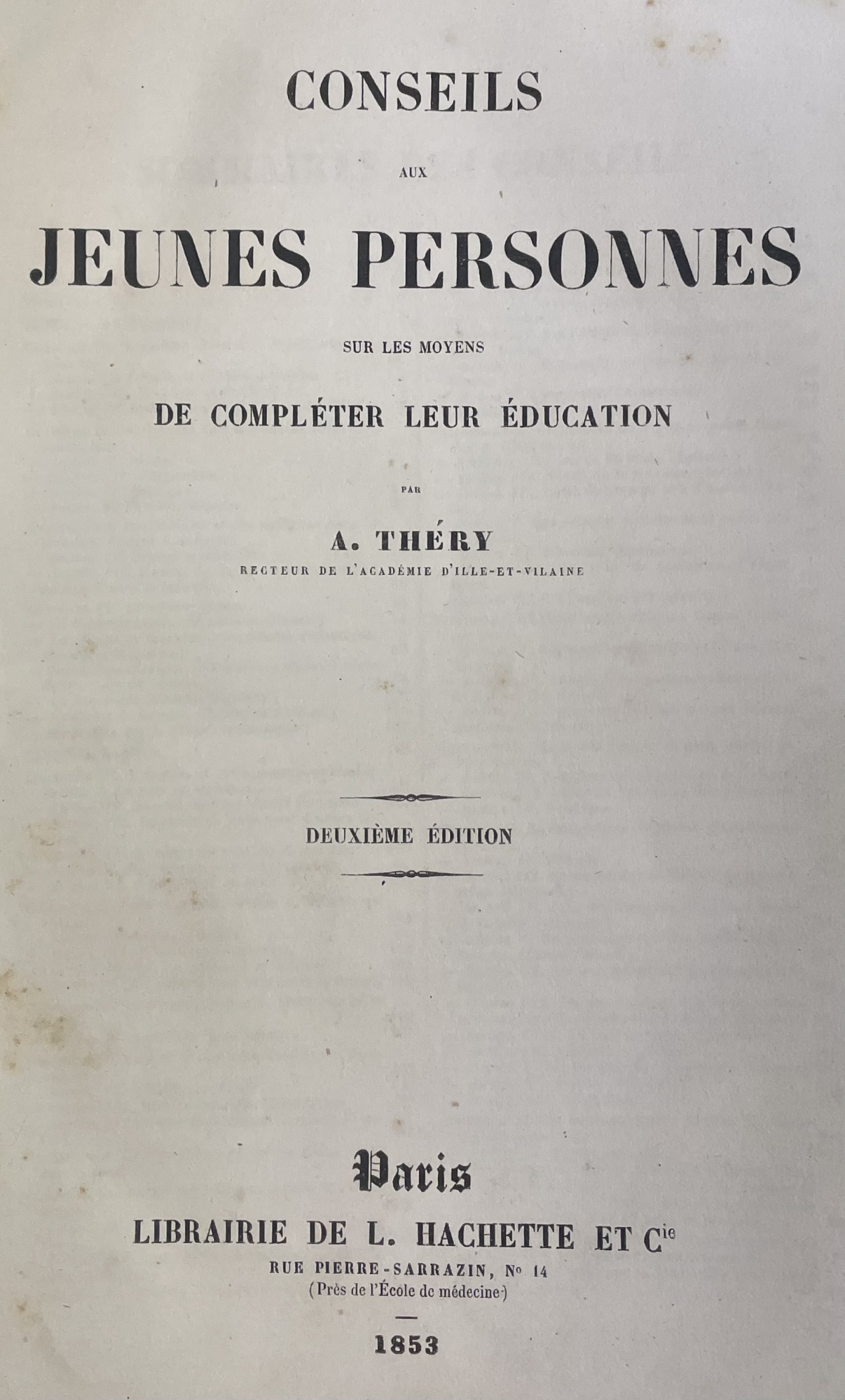 CONSEILS AUX JEUNES PERSONNES SUR LES MOYENS DE COMPLÉTER LEUR …