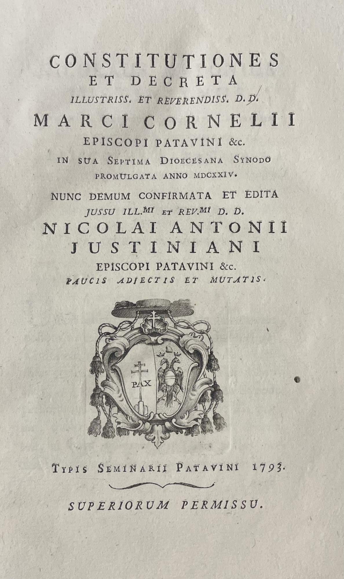 CONSTITUTIONES ET DECRETA ILLUSTRISS. ET REVERENDISS. D. D. MARCI CORNELII …