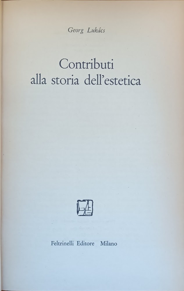 CONTRIBUTI ALLA STORIA DELL'ESTETICA