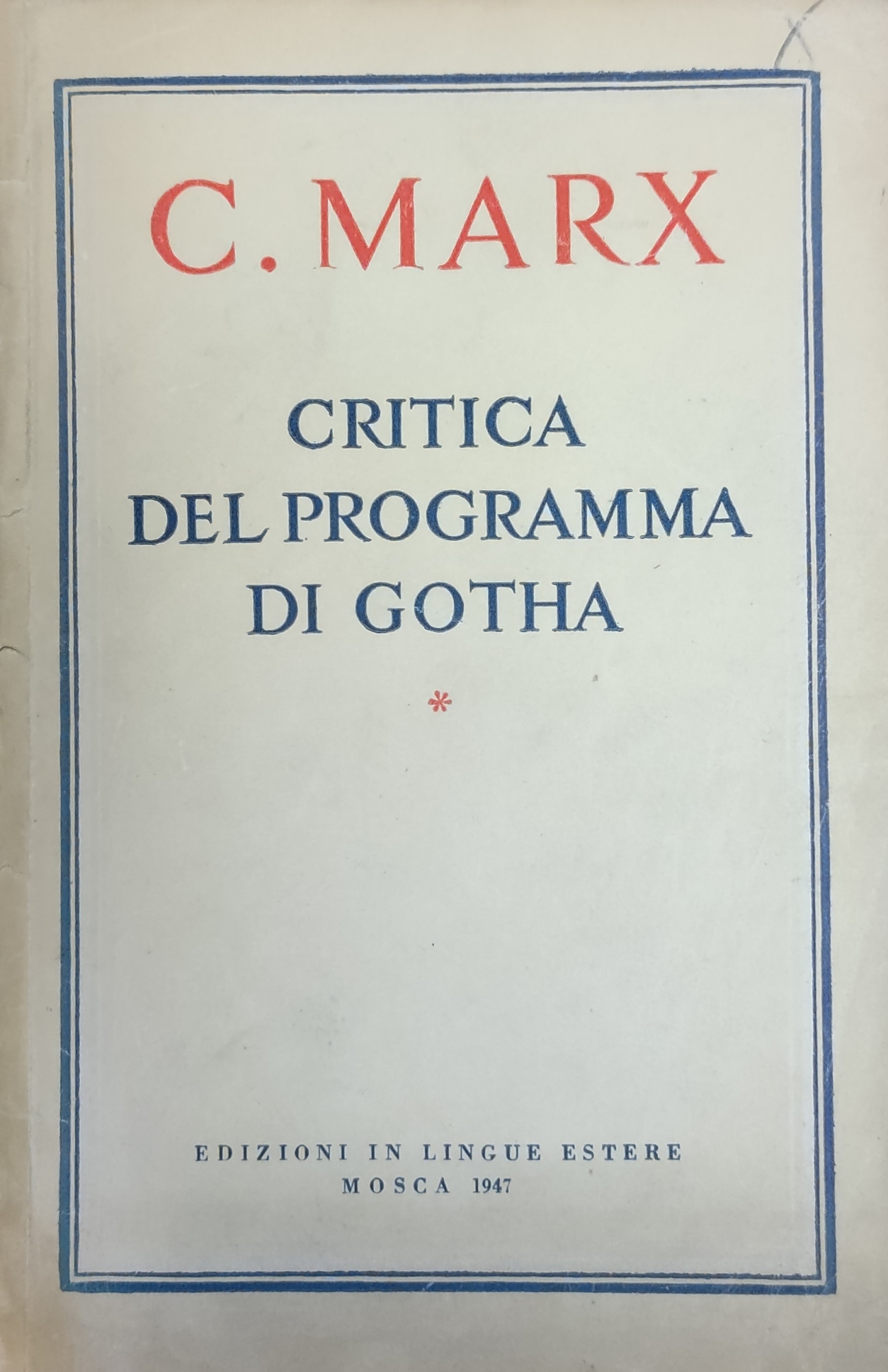 CRITICA DEL PROGRAMMA DI GOTHA