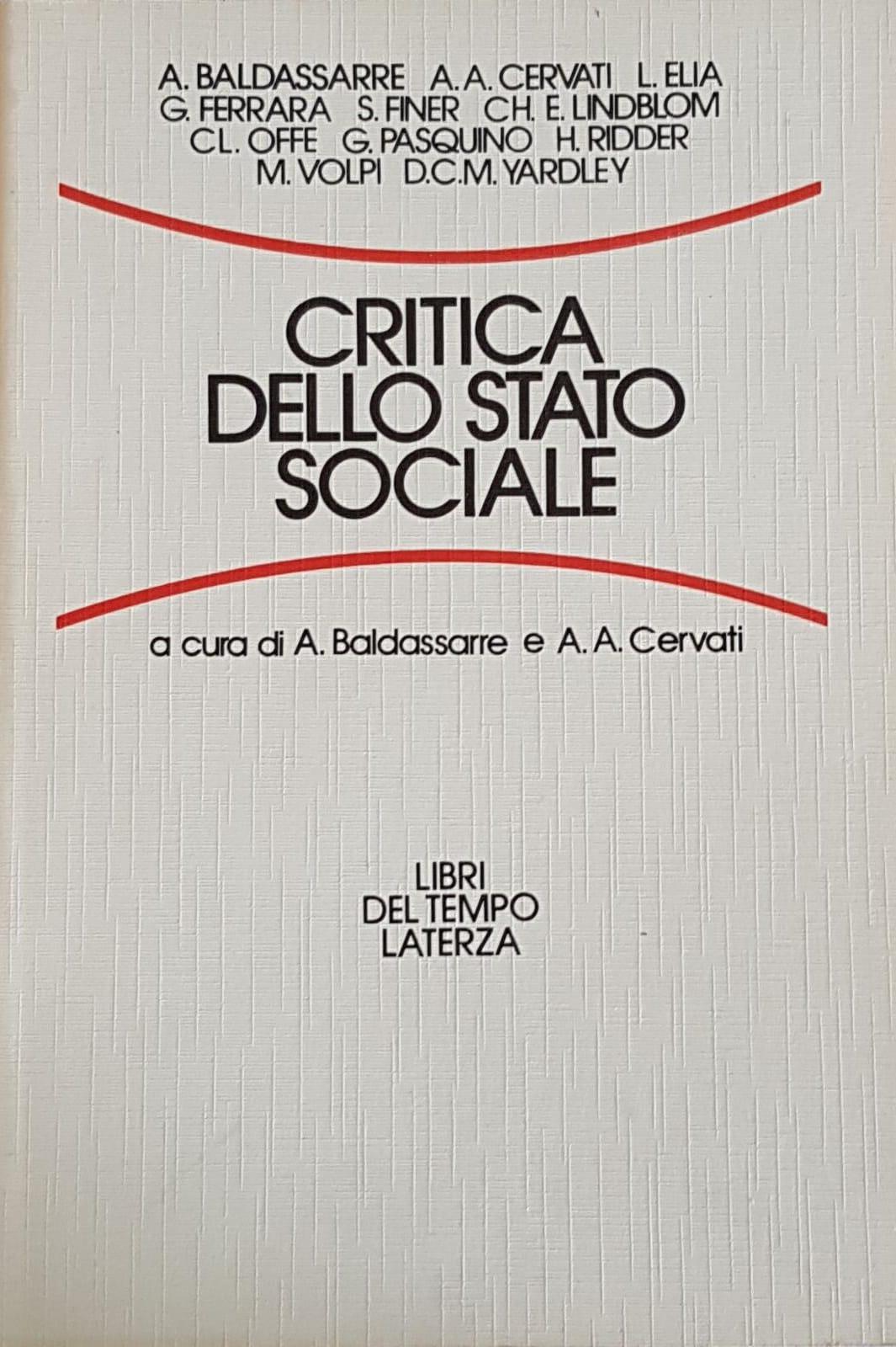 CRITICA DELLO STATO SOCIALE