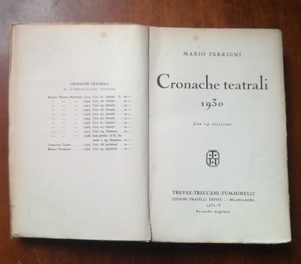 CRONACHE TEATRALI 1930