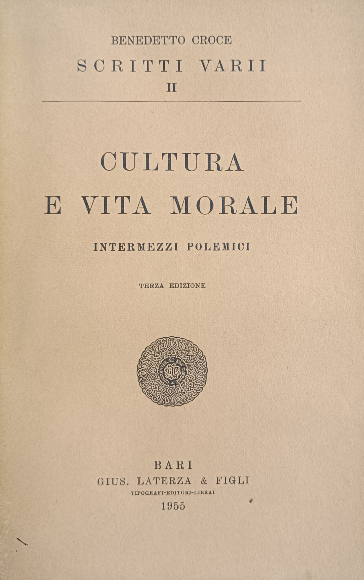 CULTURA E VITA MORALE. INTERMEZZI POLEMICI