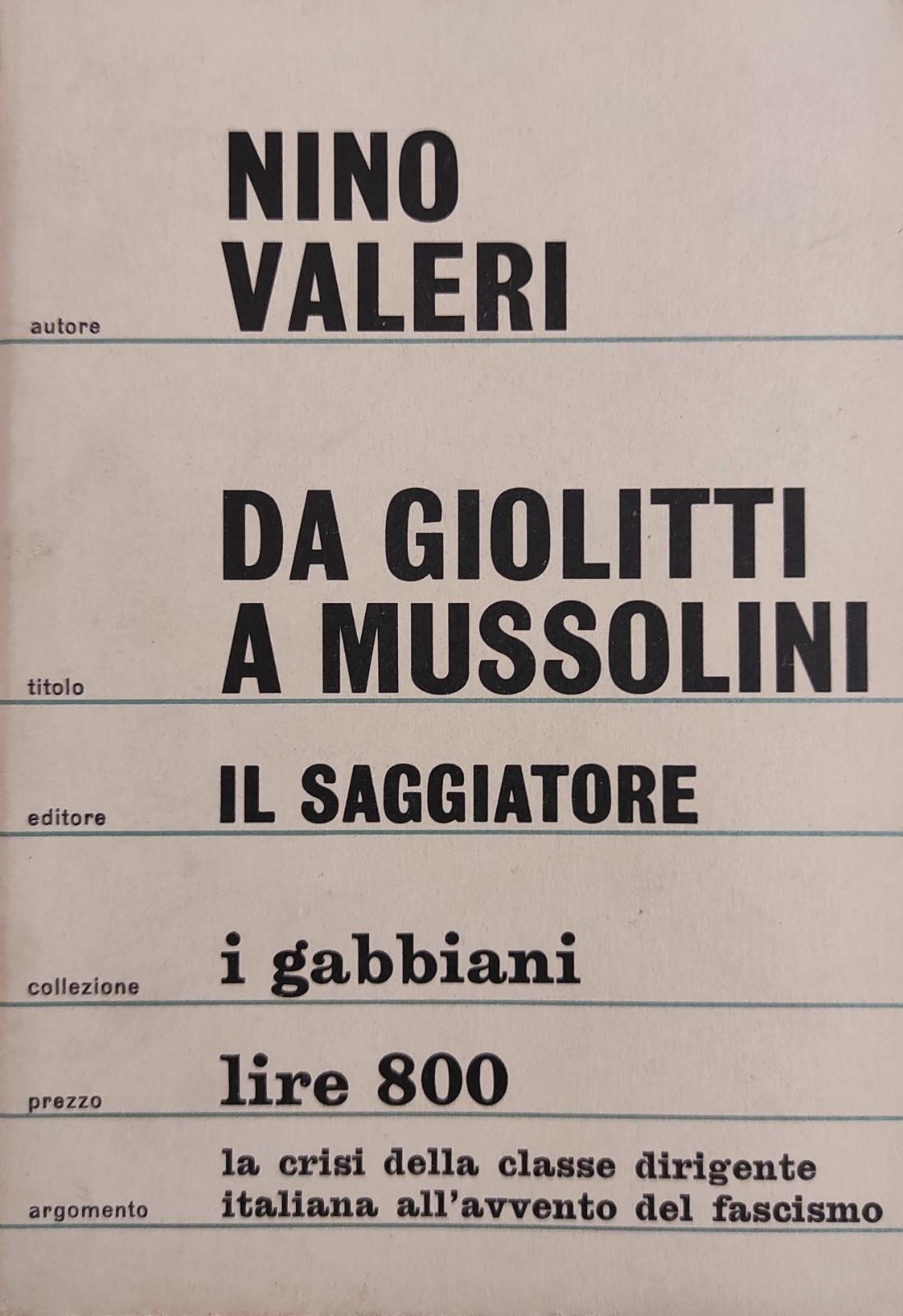 DA GIOLITTI A MUSSOLINI