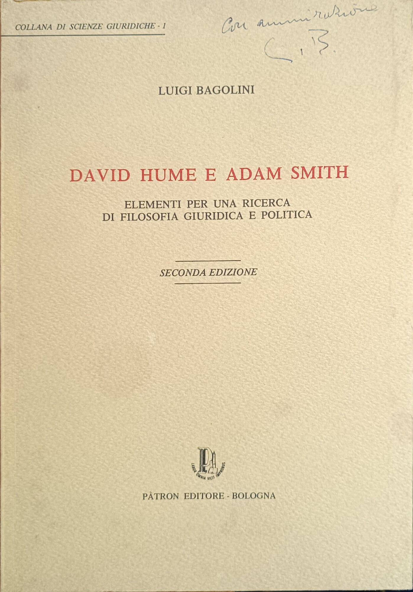 DAVID HUME E ADAM SMITH. ELEMENTI PER UNA RICERCA DI …