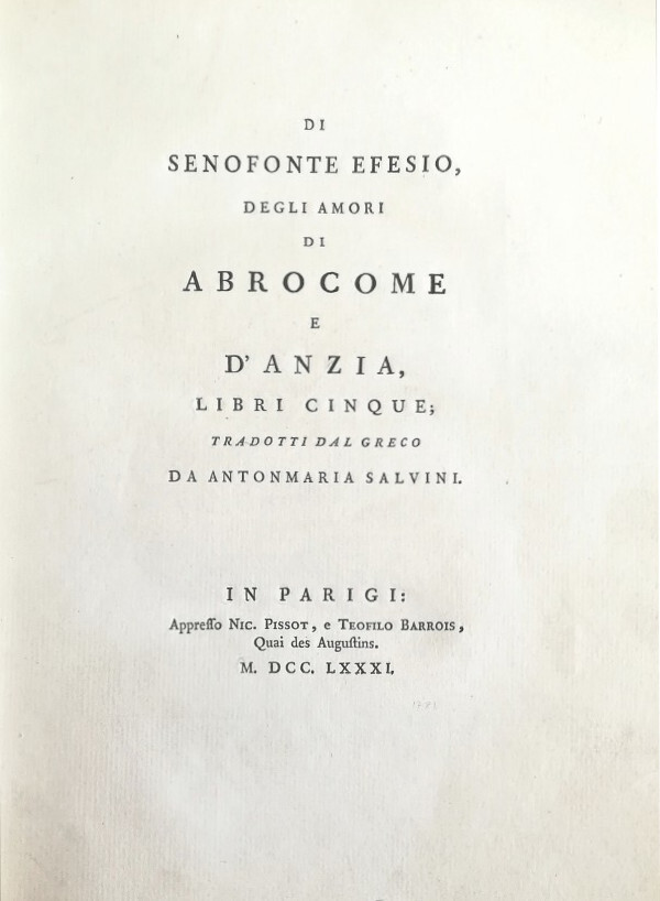 DEGLI AMORI DI ABROCOME E D'ANZIA, LIBRI CINQUE