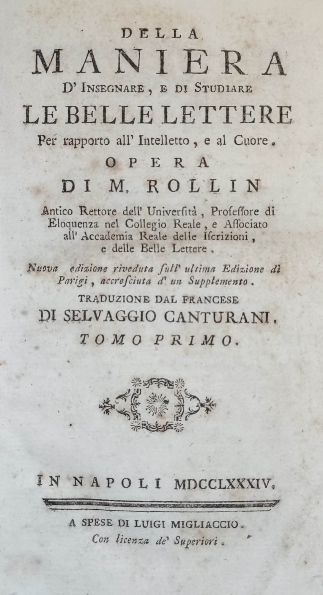 DELLA MANIERA D'INSEGNARE, E DI STUDIARE LE BELLE LETTERE PER …