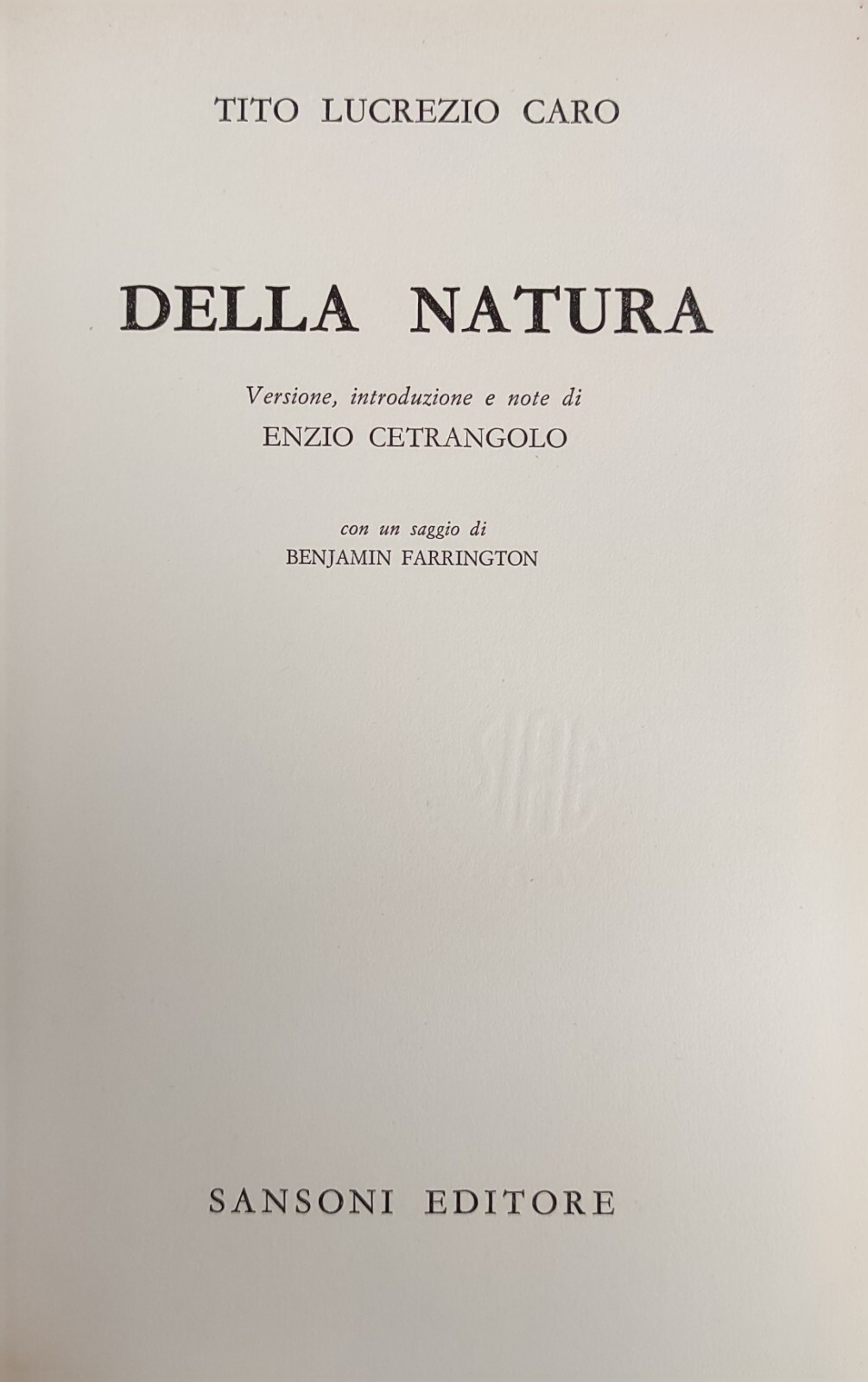 DELLA NATURA