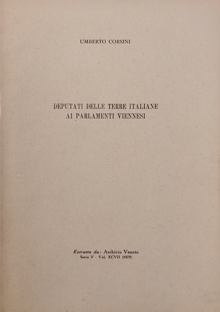DEPUTATI DELLE TERRE ITALIANE AI PARLAMENTI VIENNESI
