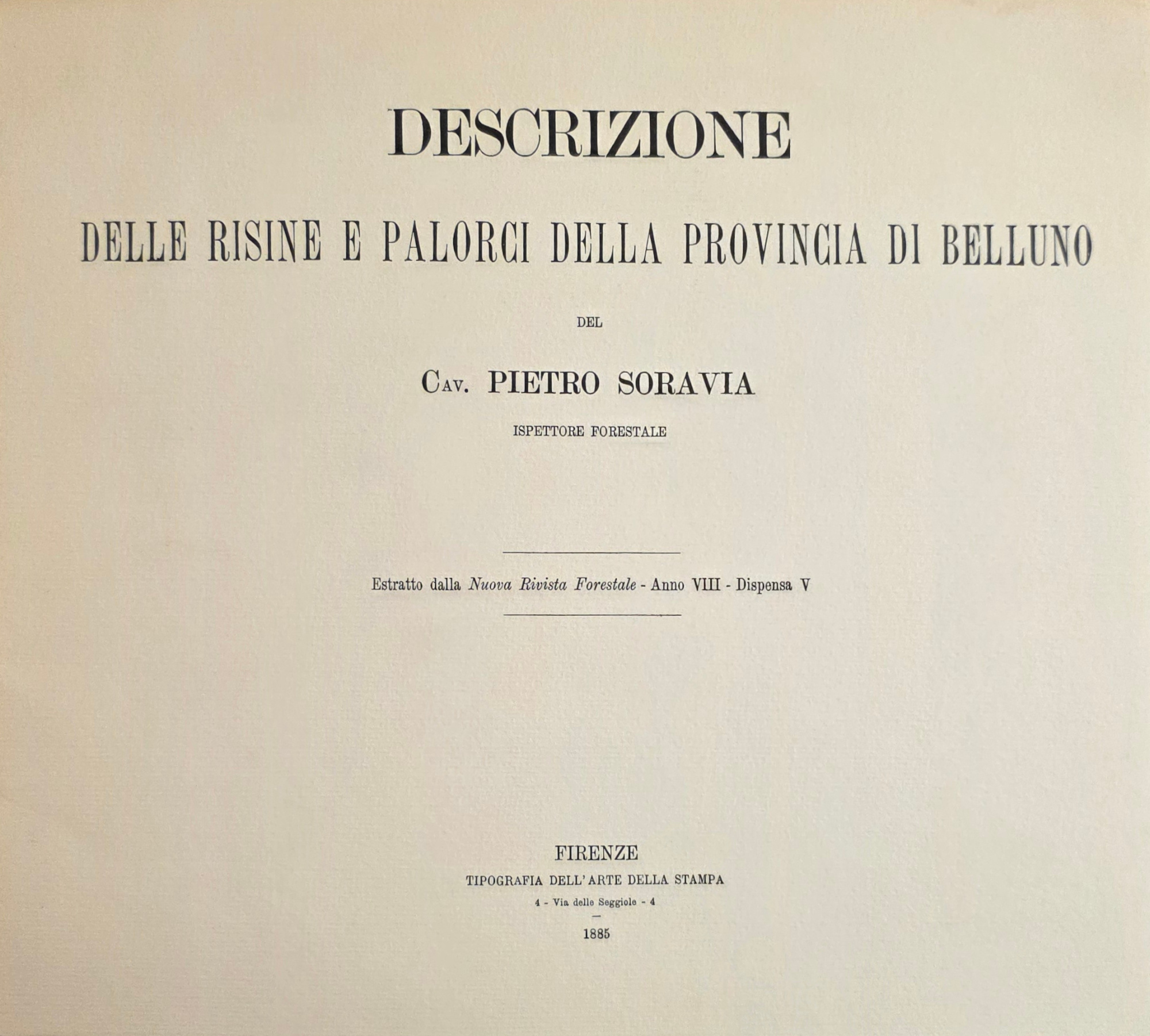 DESCRIZIONE DELLE RISINI E PALORCI DELLA PROVINCIA DI BELLUNO